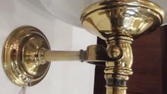 Pair of Midcentury Cast Brass Torch Sconces