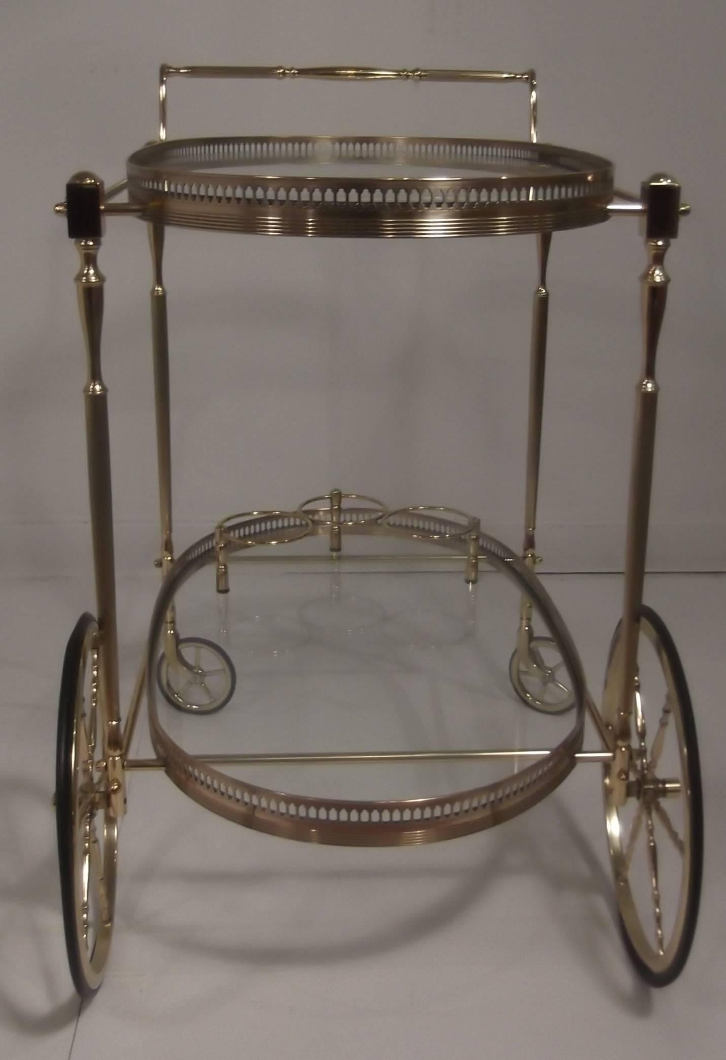 Mid-Century Modern LaBarge Oval Bar Cart