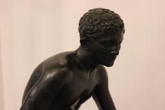Bronze and Marble Sculpture of Seated Hermès