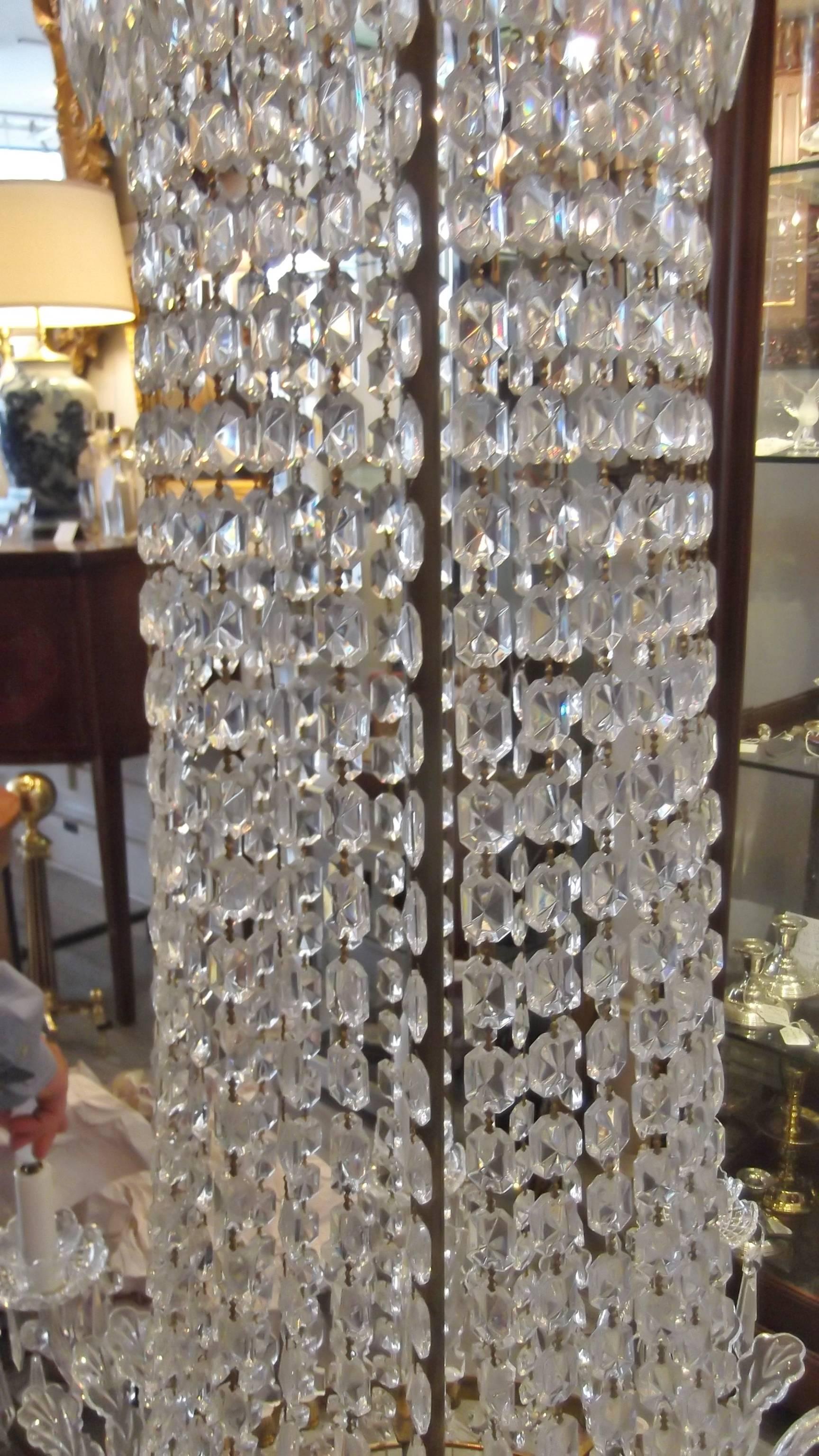 A Impressive Custom Waterford Crystal Chandelier, 65 inches long For Sale 1