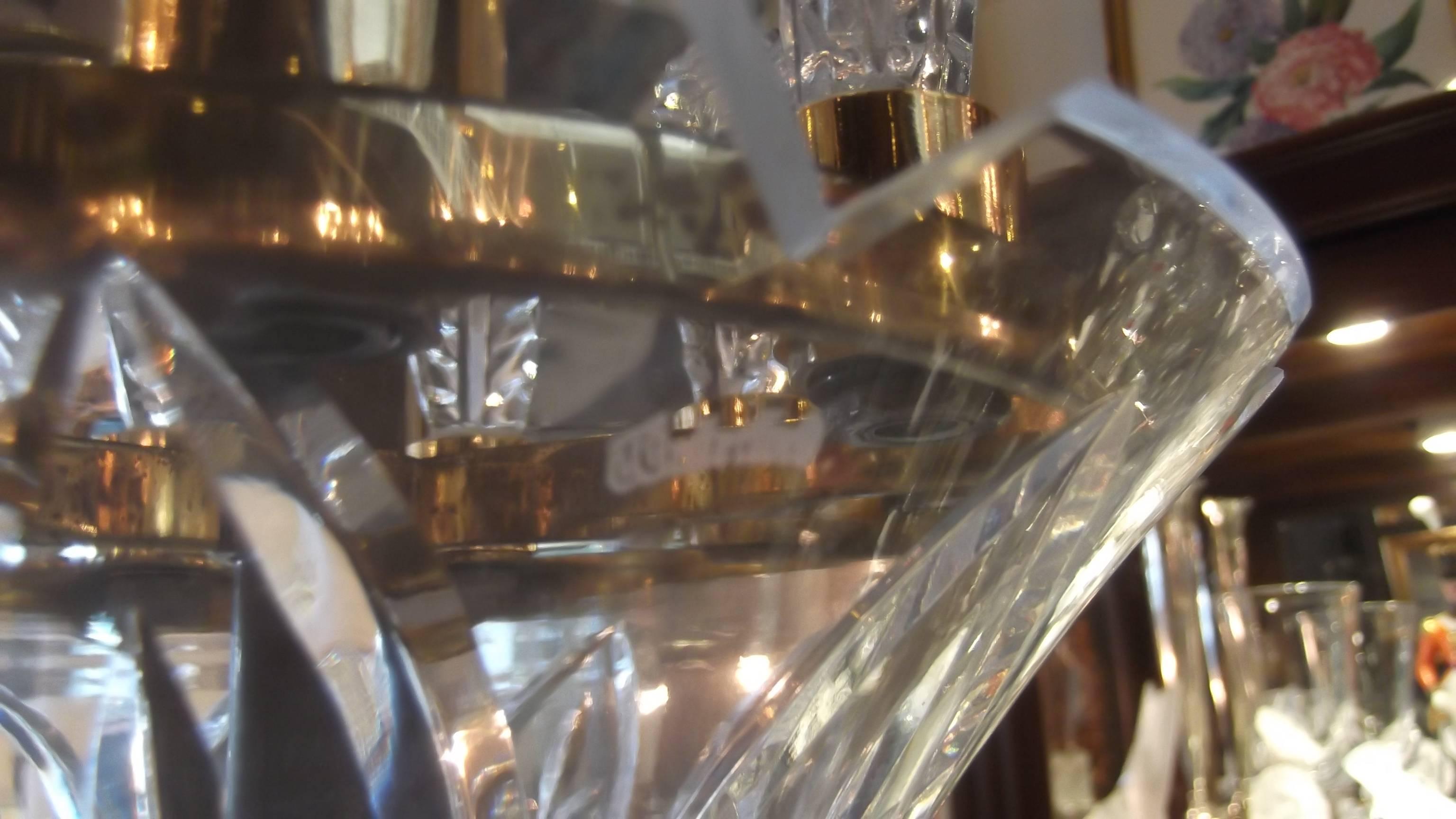 Impressionnant lustre personnalisé en cristal de Waterford, 65 pouces de long en vente 3