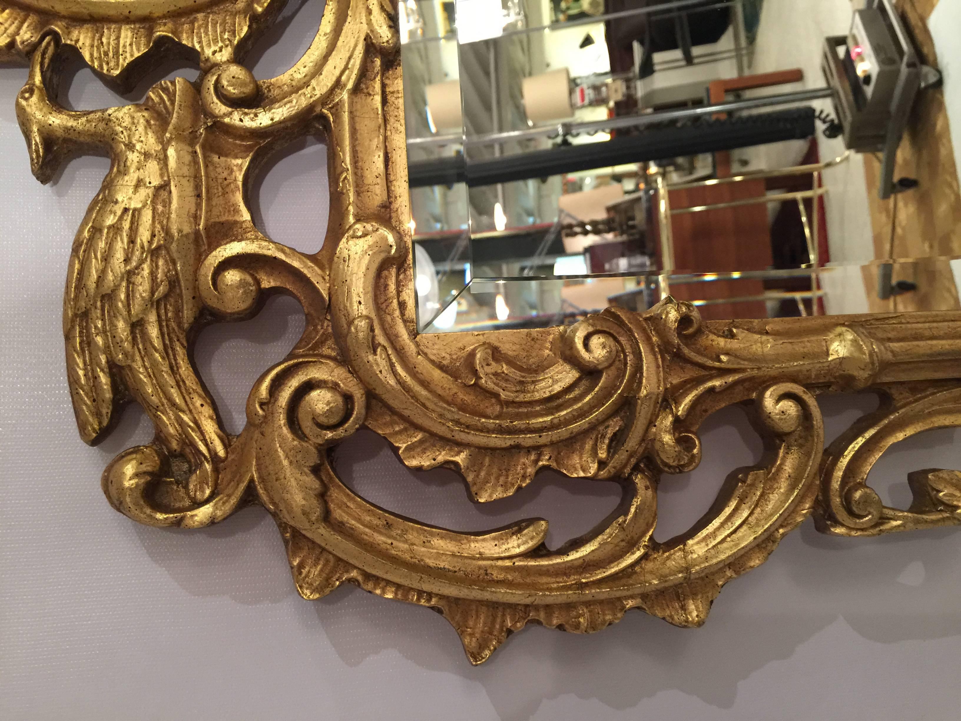 Gold Gilt Hand-Carved Friedman Brothers Mirror In Excellent Condition In Lambertville, NJ