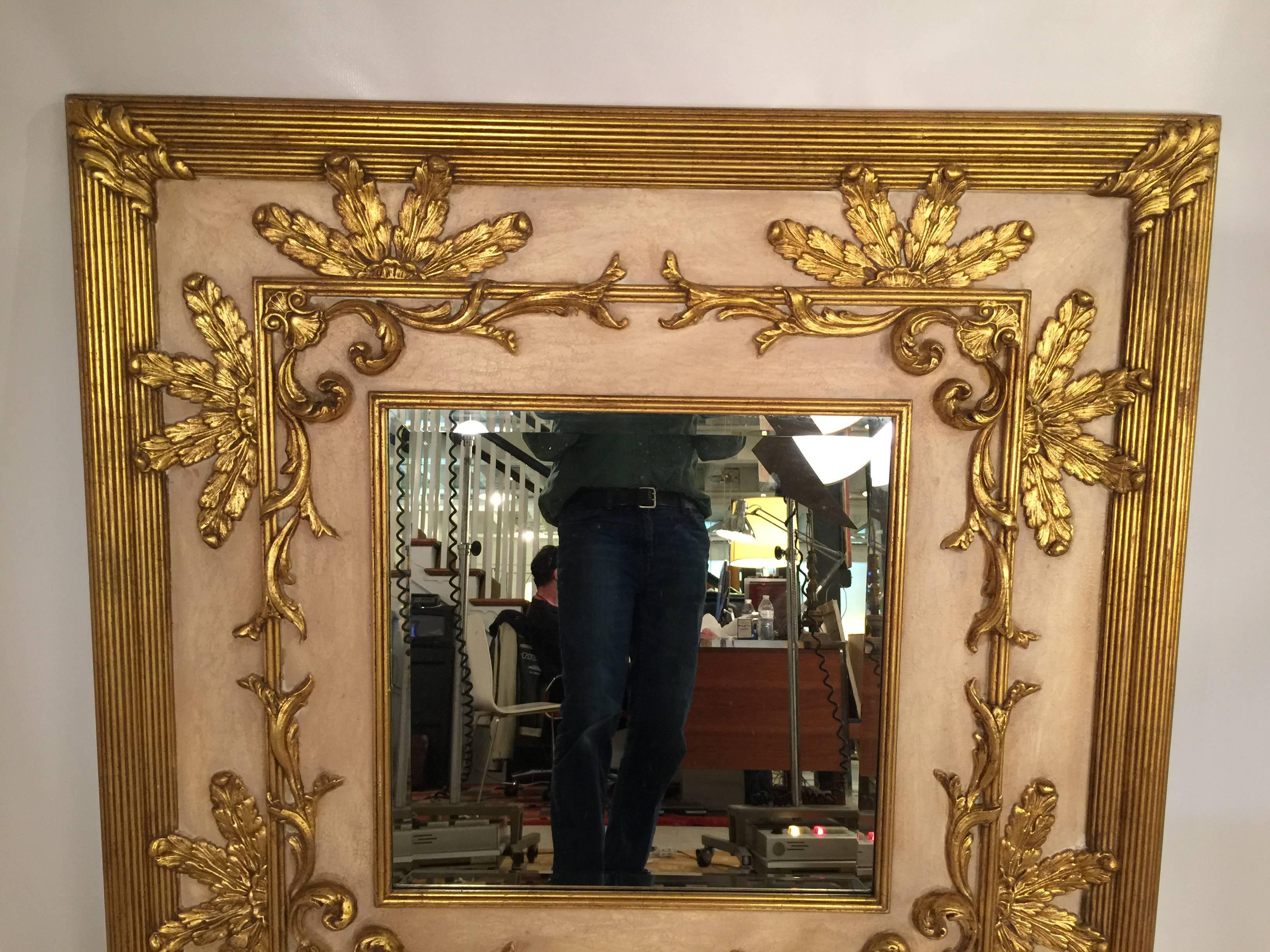 Large Square Friedman Brothers Gilt and Beveled Glass Mirror 4