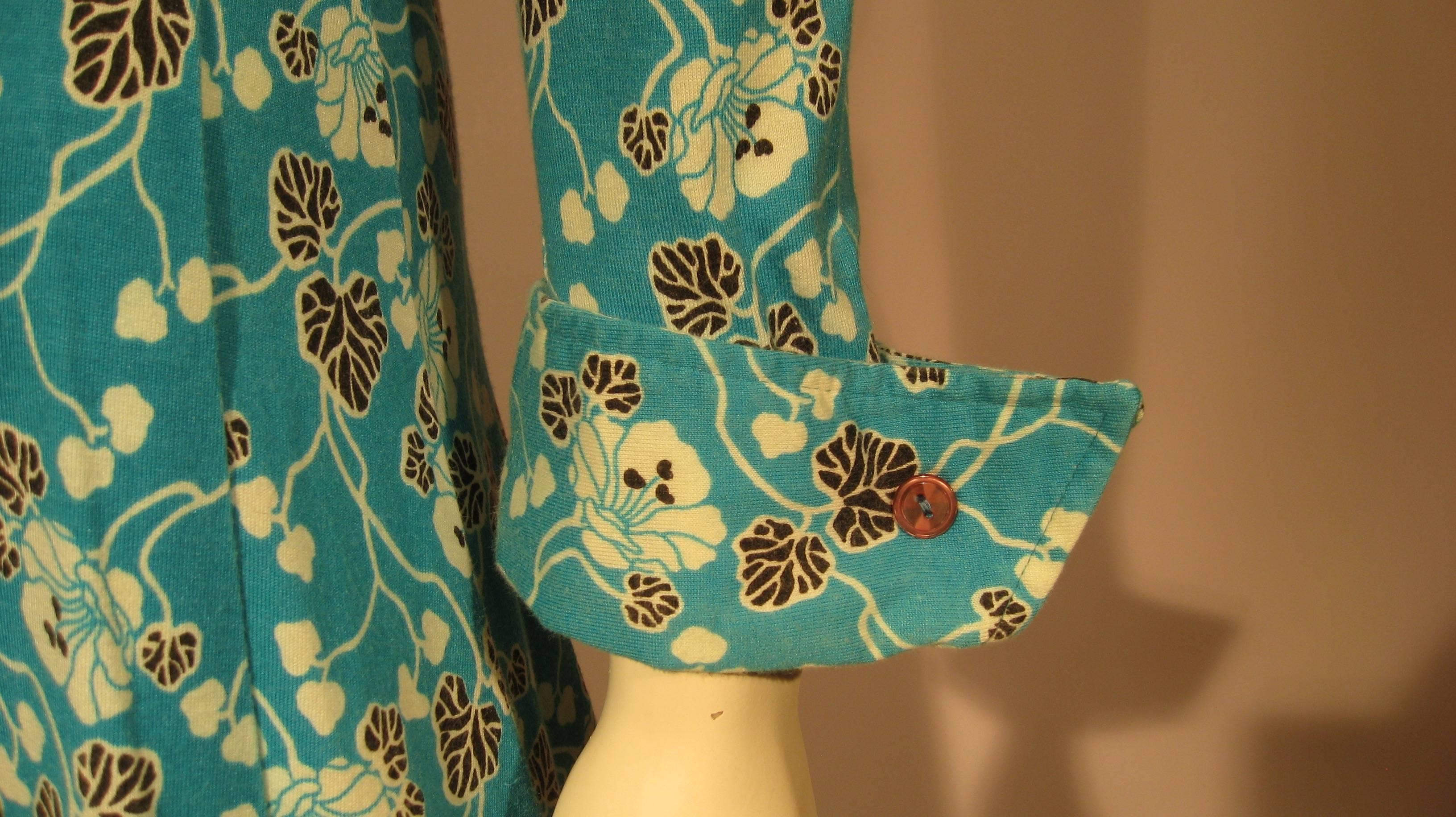 Italian Iconic 1970s Diane von Furstenberg Turquoise Wrap Dress