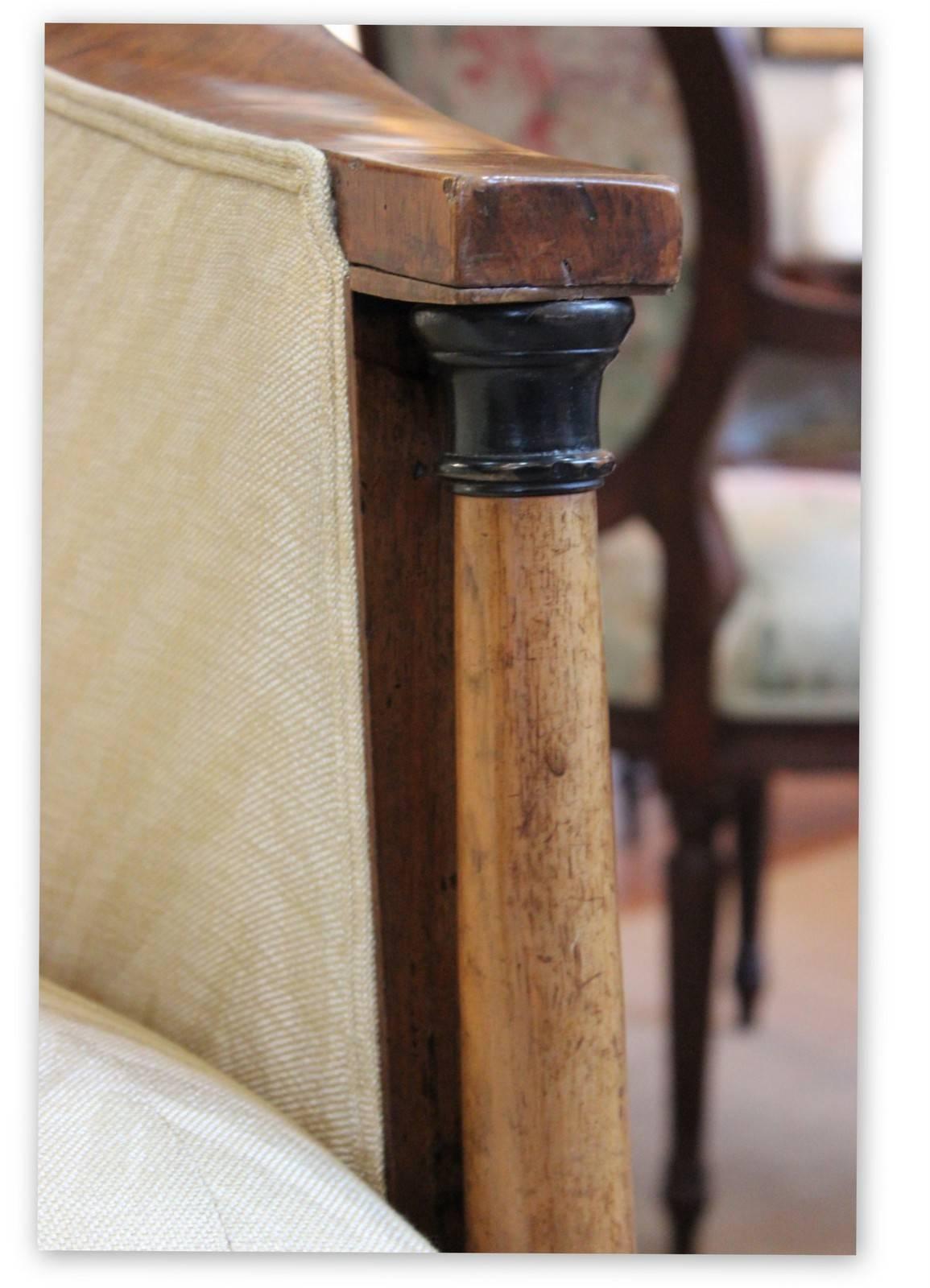 Biedermeier Upholstered Diminutive Neoclassic Sofa 1