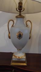 Pair of Neoclassic Blanc De Chine Porcelain Lamps