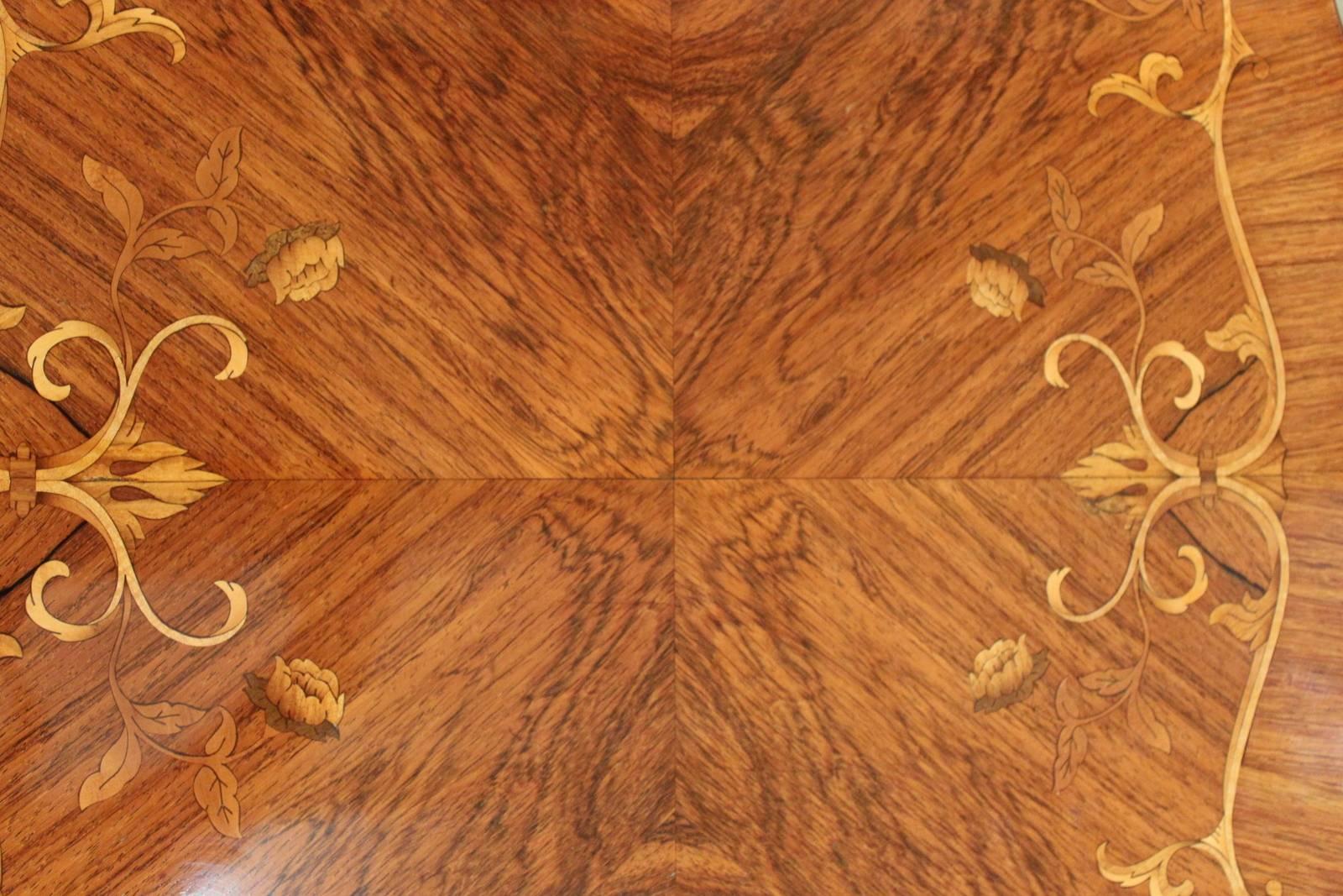 Charming French Rosewood and Figural Inlaid Table 1