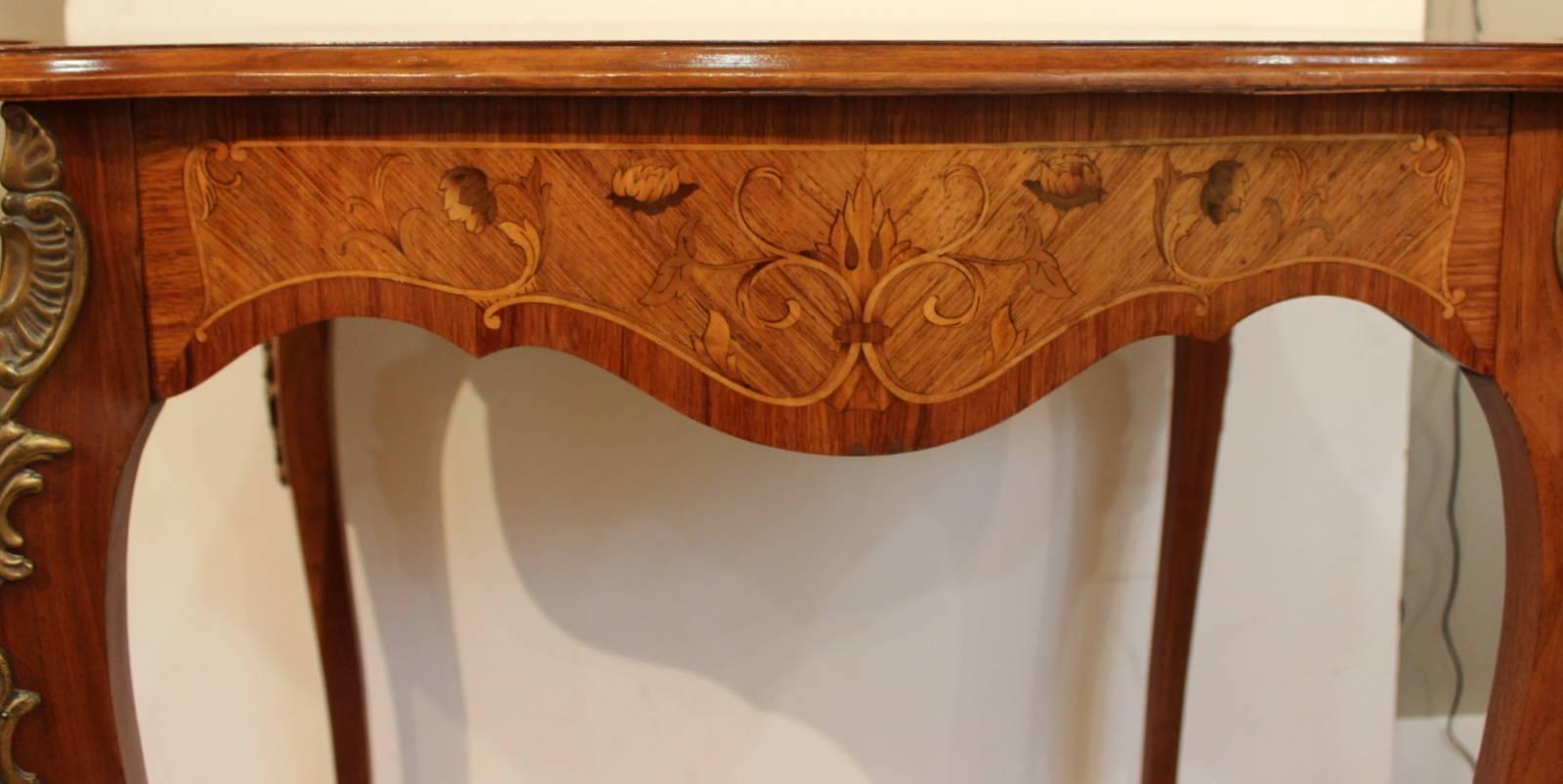 Charming French Rosewood and Figural Inlaid Table 3