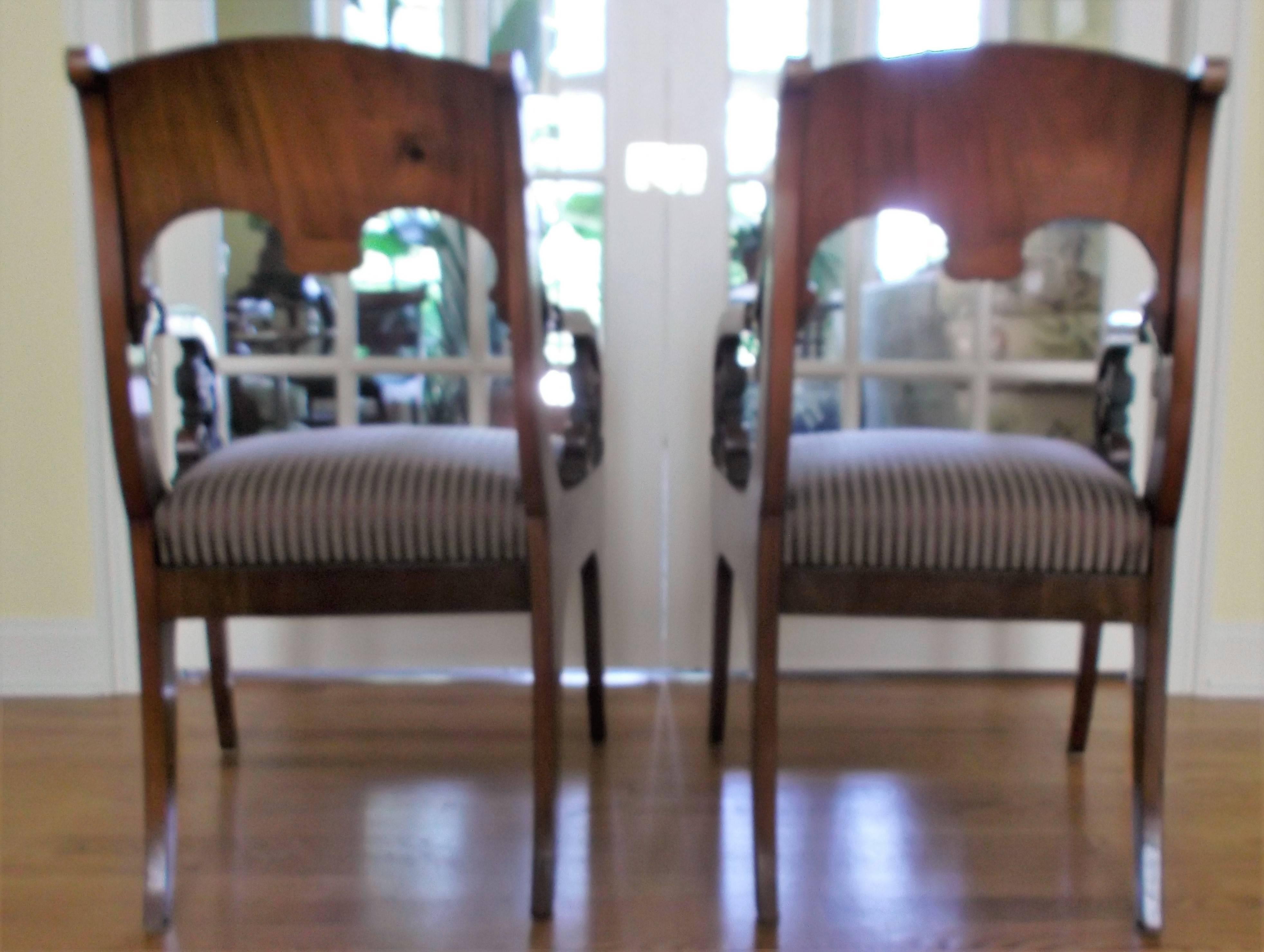 Baltic Pair of Russian Neoclassic Armchairs