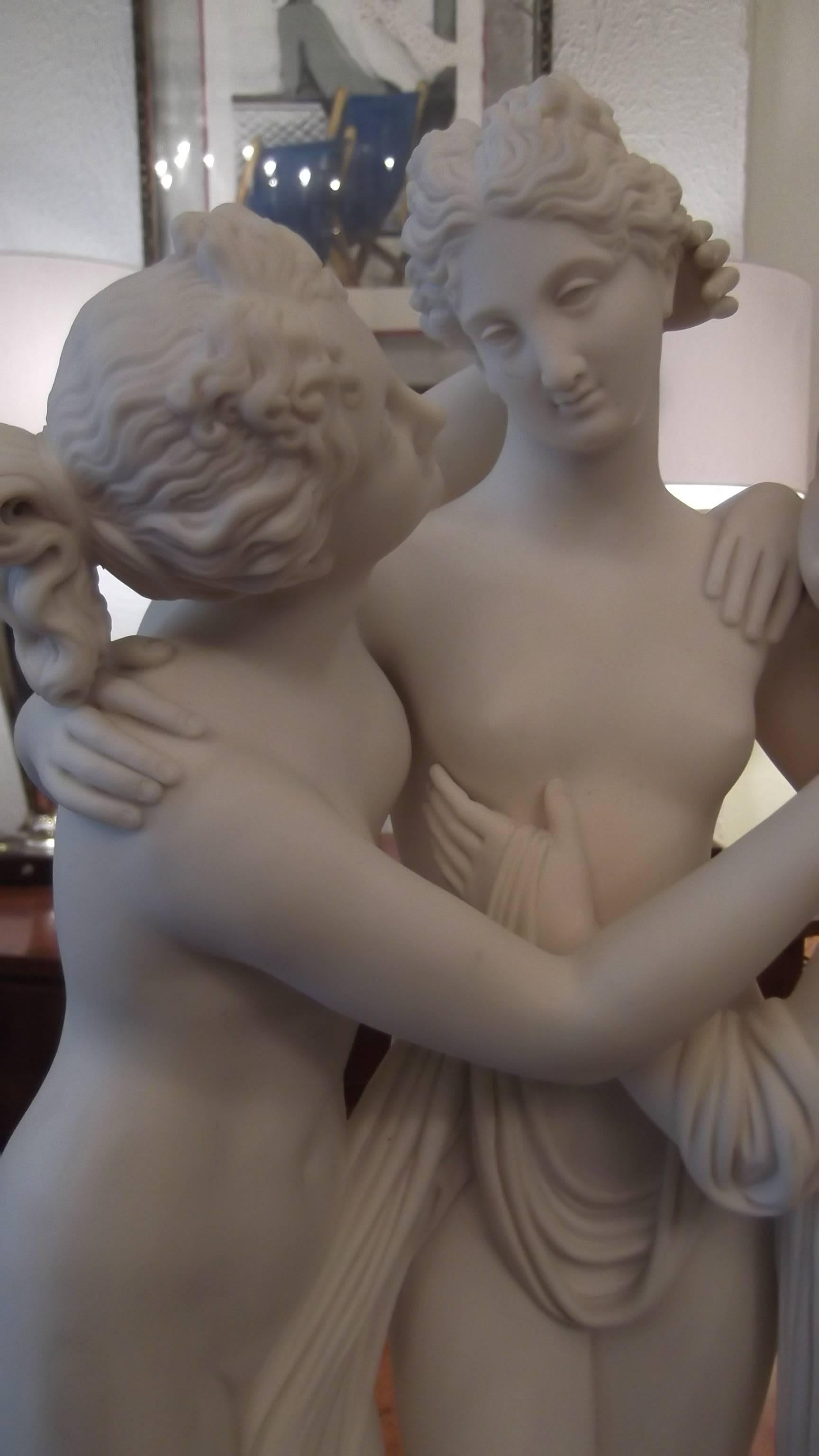 19th Century French Porcelain Sculpture of the Three Graces 4