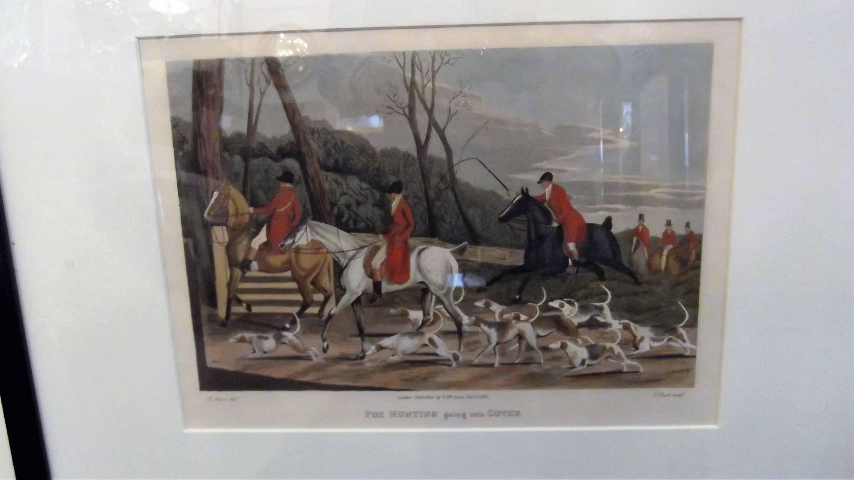 Pair of English Regency Fox Hunting Hand Colored Engravings, Henry Alken, 1820 In Excellent Condition In Lambertville, NJ