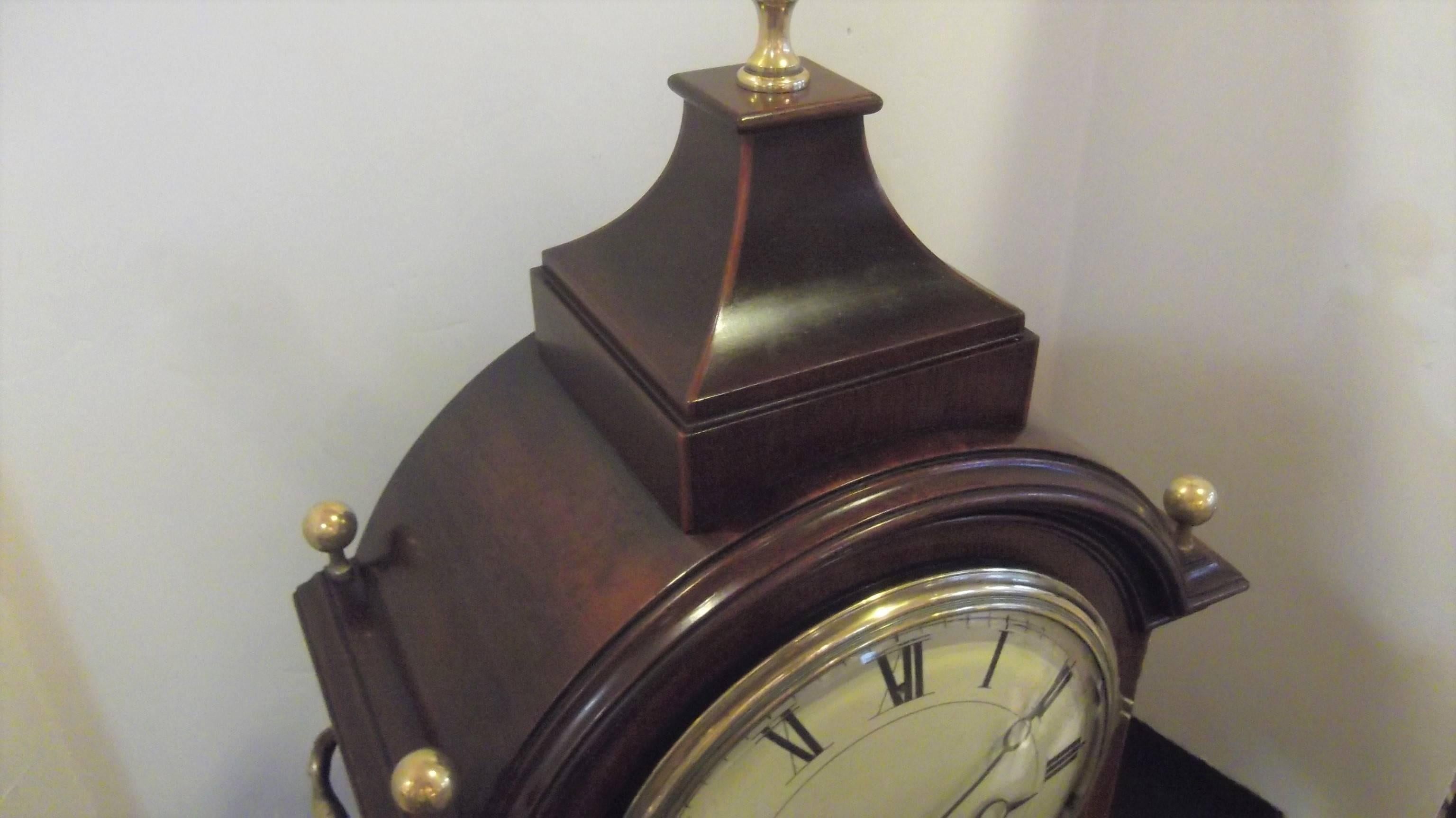 Brass Large 19th Century Mahogany Bracket Clock