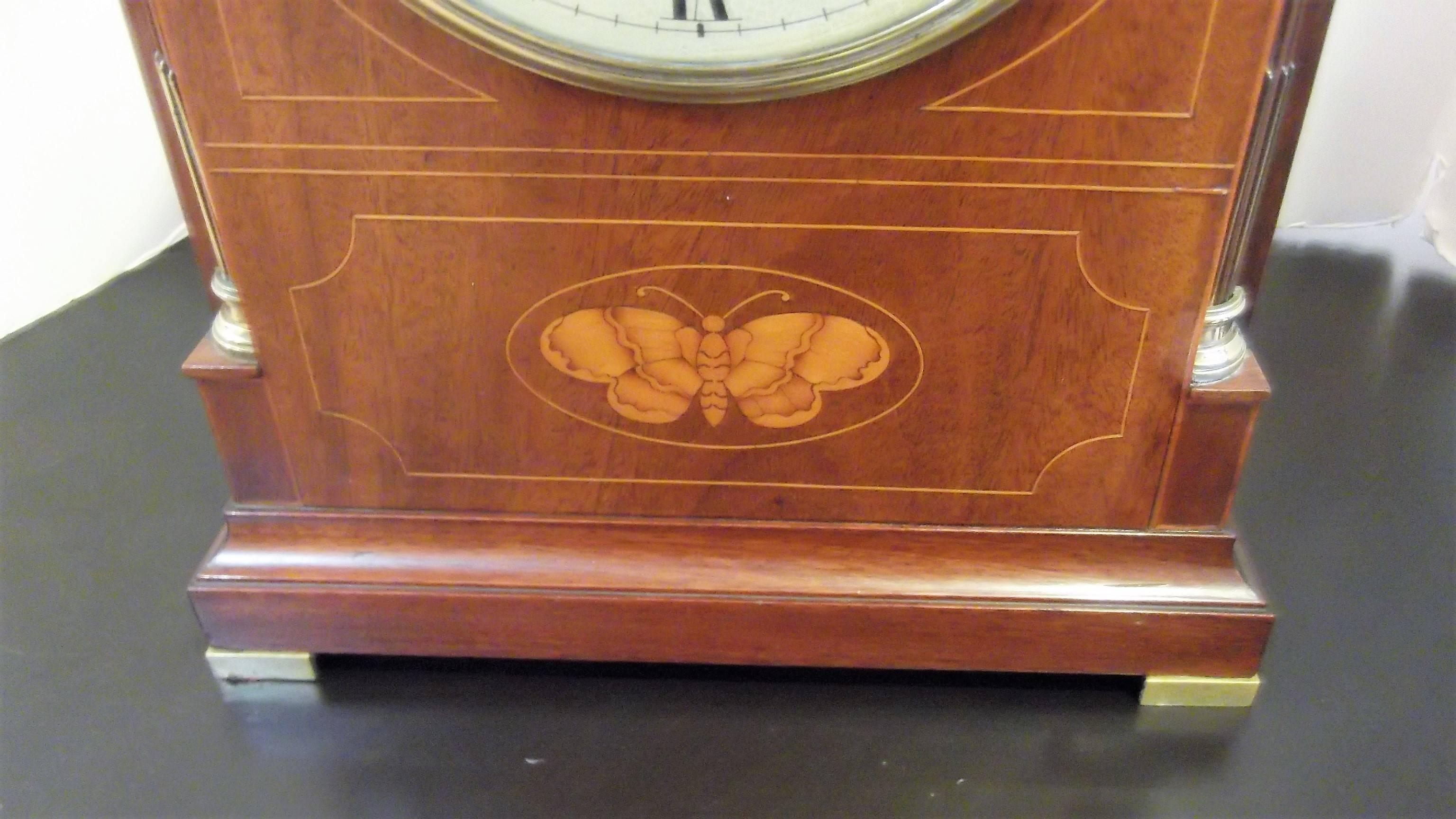 European Large 19th Century Mahogany Bracket Clock