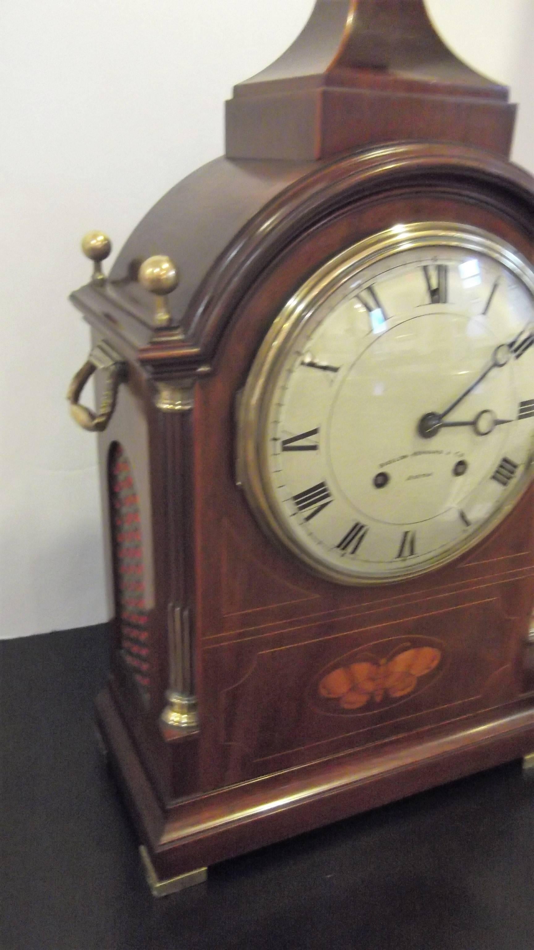 Large 19th Century Mahogany Bracket Clock 1