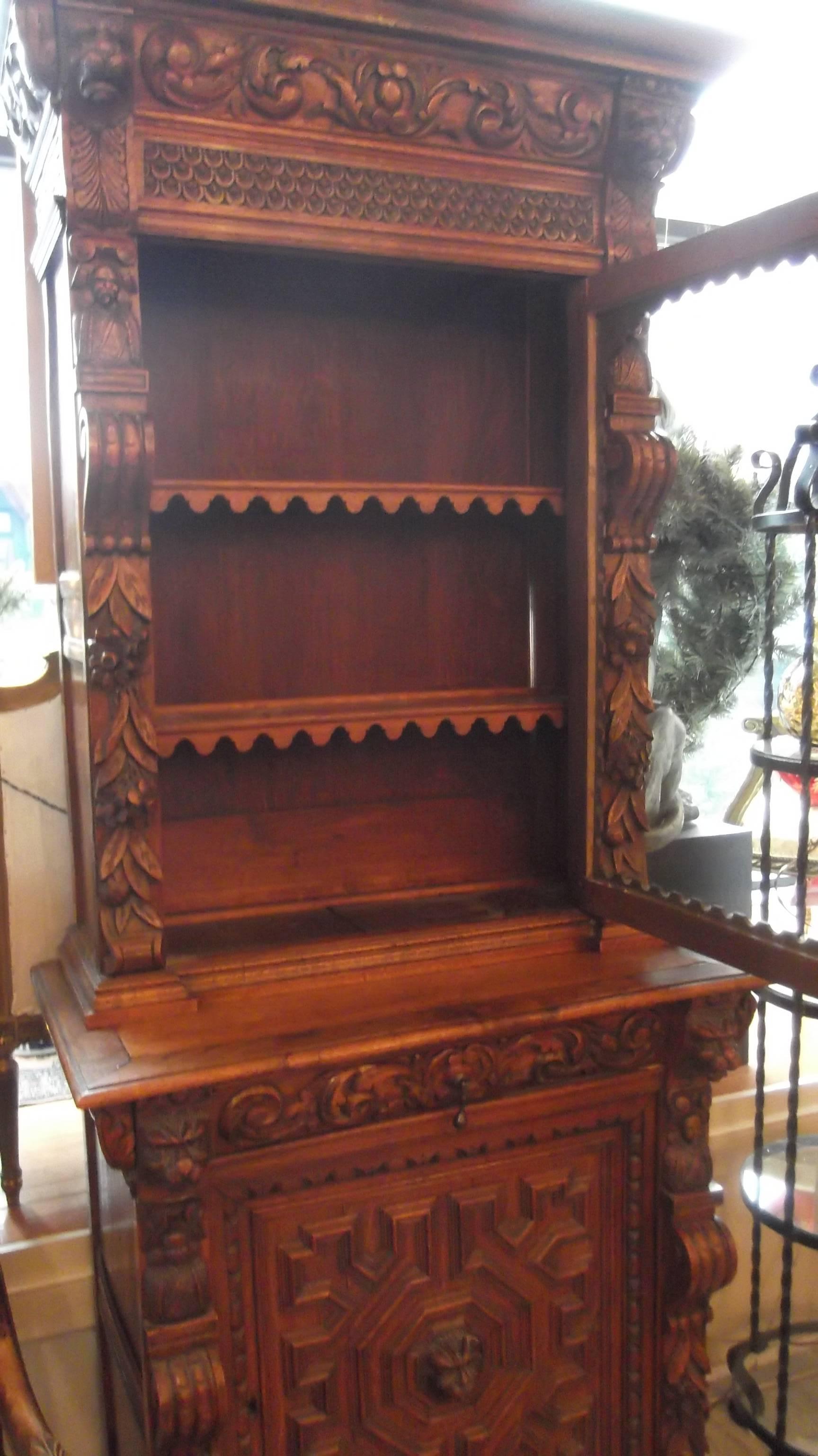 19th Century Hand-Carved Display Cabinet 2