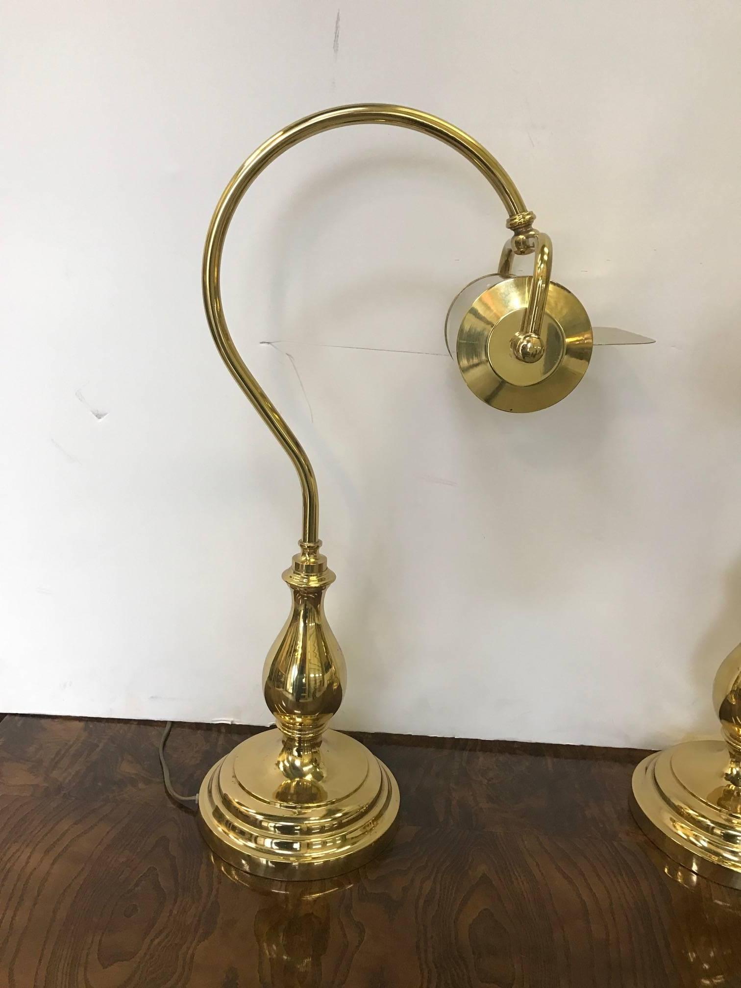 brass library lamp