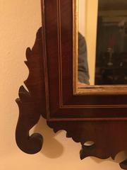 Diminutive Gilt and Mahogany Inlaid Mirror 19th Century