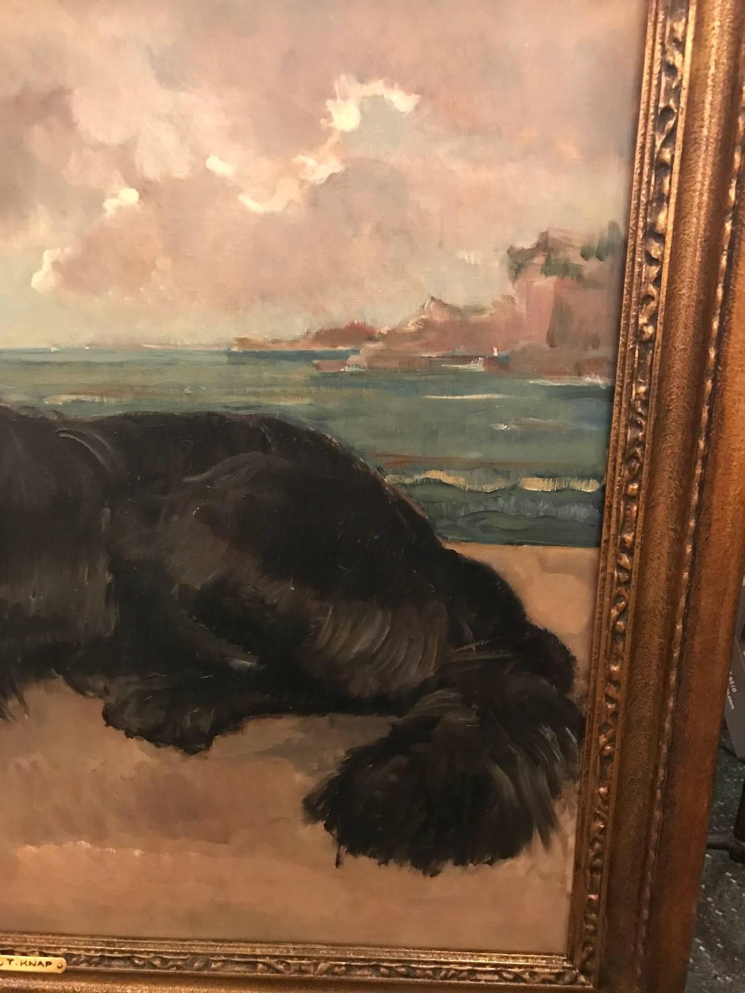 newfoundland dog painting