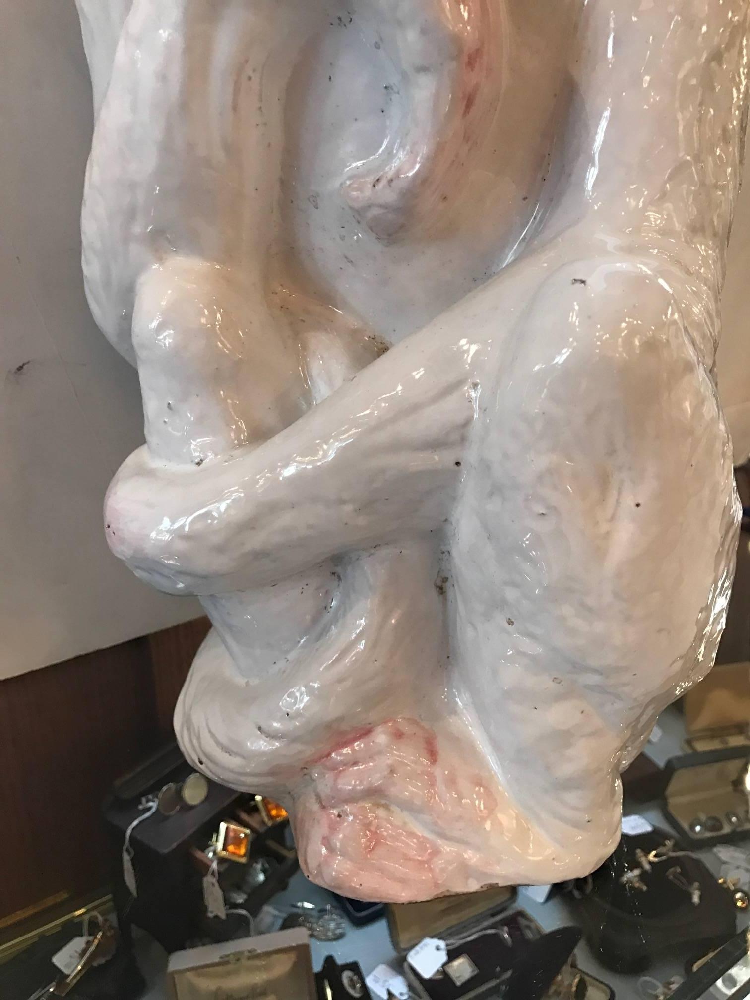 Italian Faience Sculpture of a Monkey 1