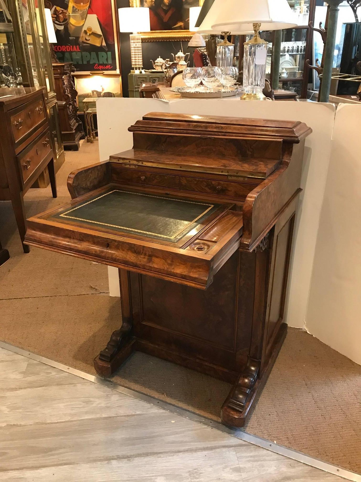 William IV Antique English Walnut Davenport, 1840