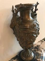 Cast Bronze and Belgian Slate Vase, 19th Century