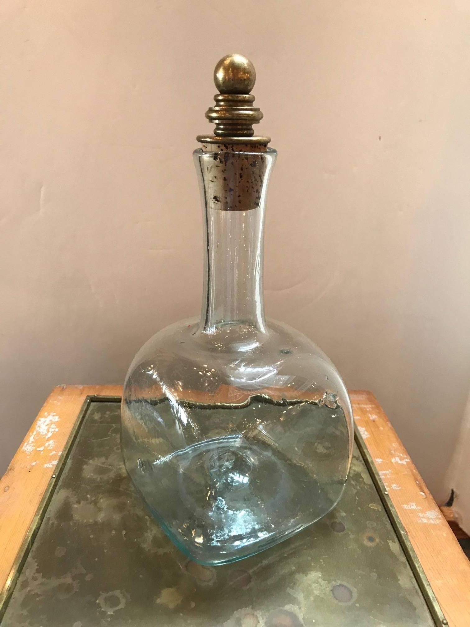 Elm and Brass Spirits Box with Decanters 2