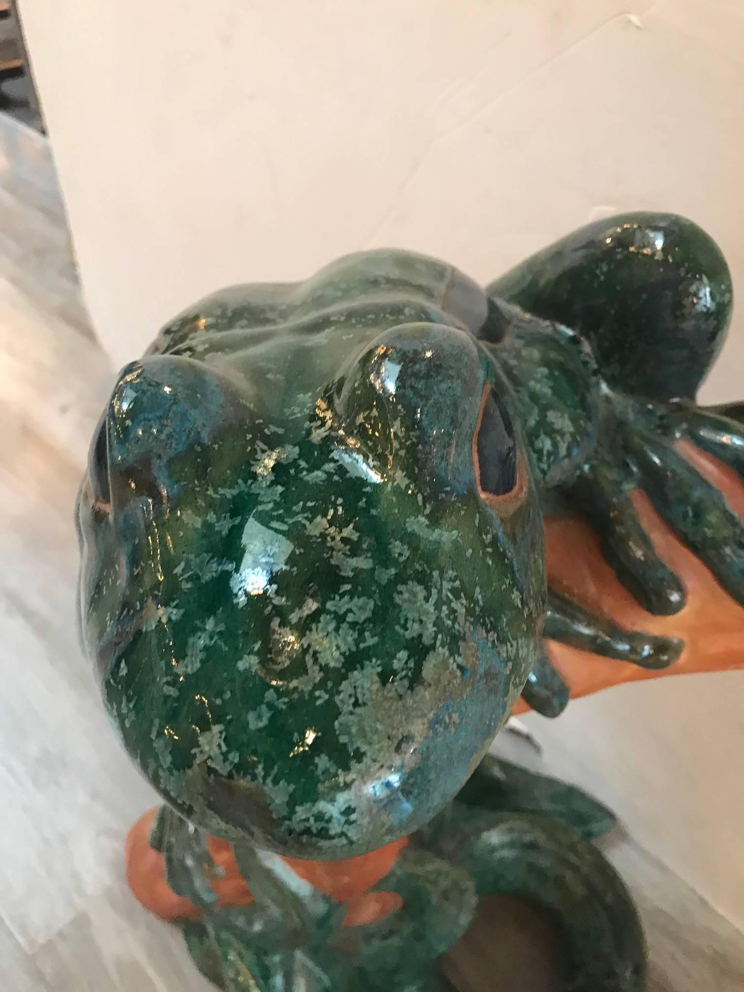 Mid-Century Modern Large Whimsical Italian Frog Sculpture