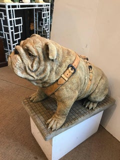 Cultured Stone Sculpture of an English Bulldog