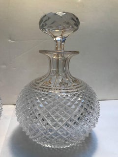 Pair of 19th Century Baccarat hand Cut Crystal and Gilt Cologne Bottles