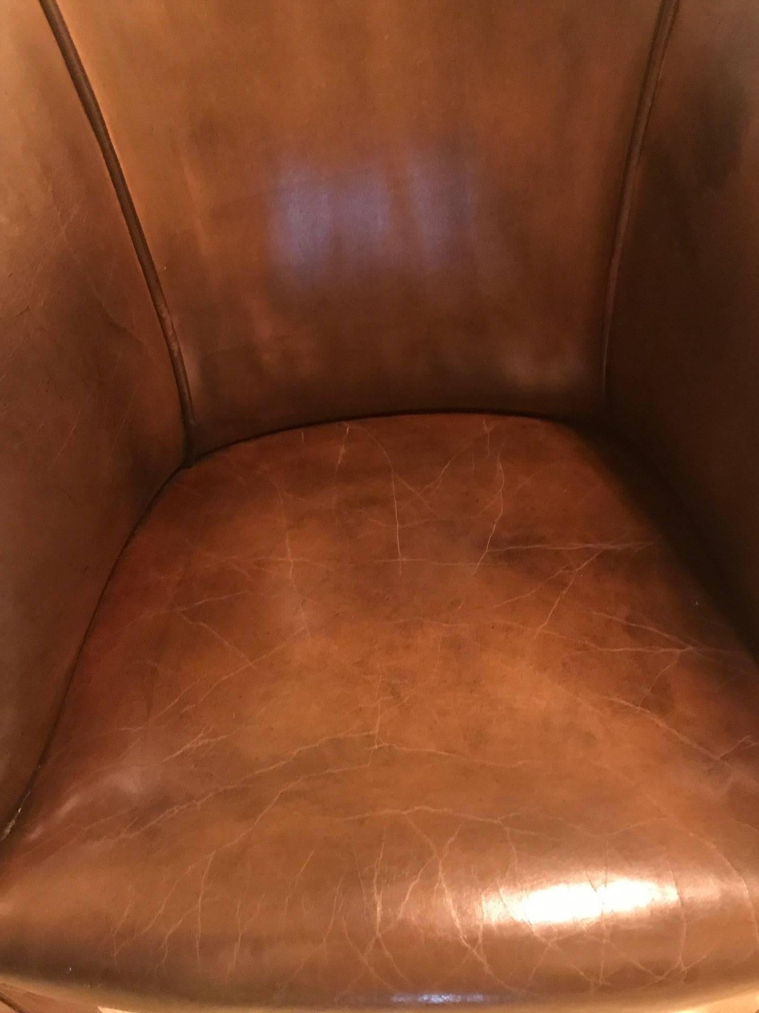 English Leather Library Tub Chair 2