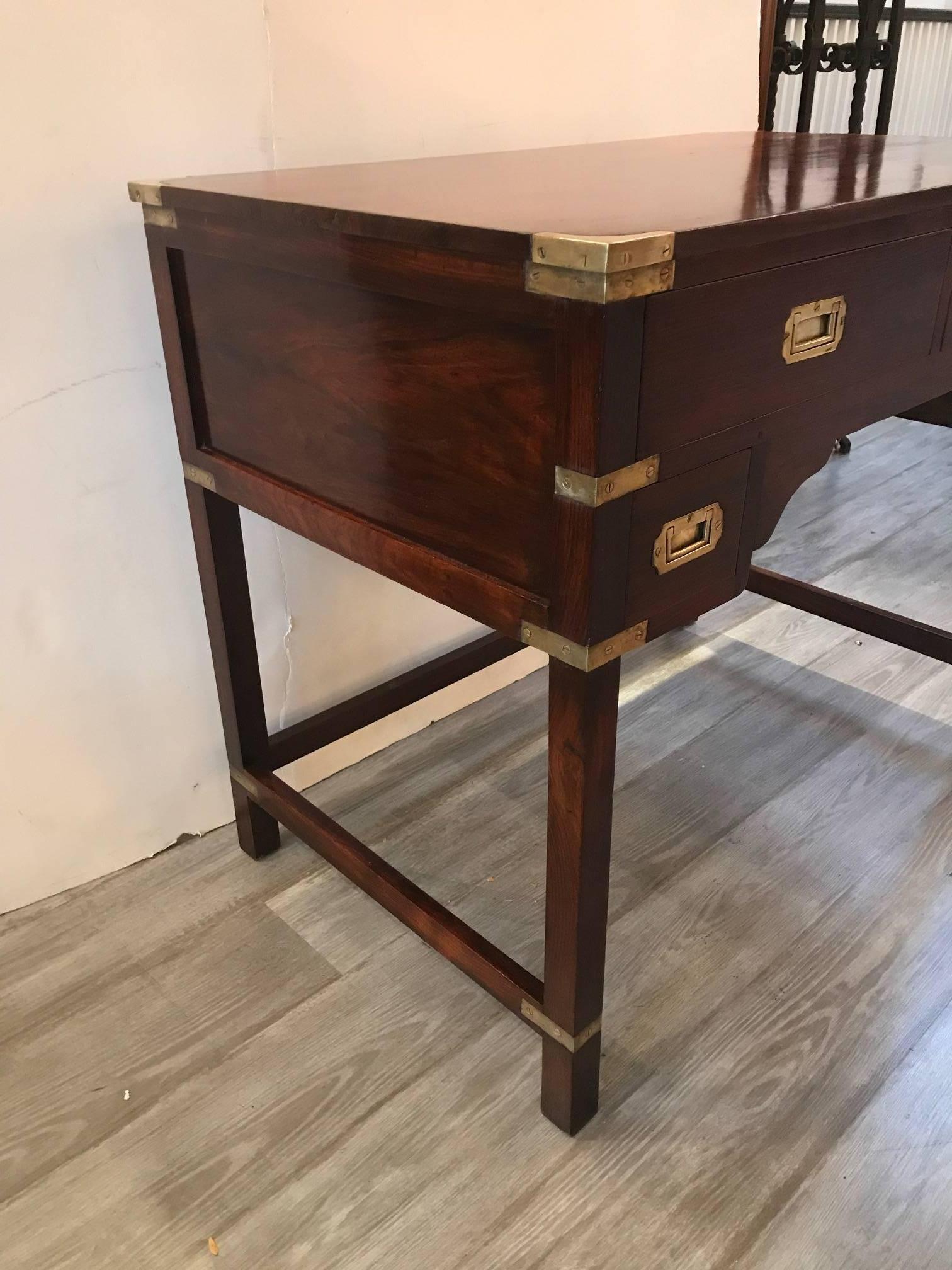 Late 19th Century Rosewood Campaign Desk In Excellent Condition In Lambertville, NJ