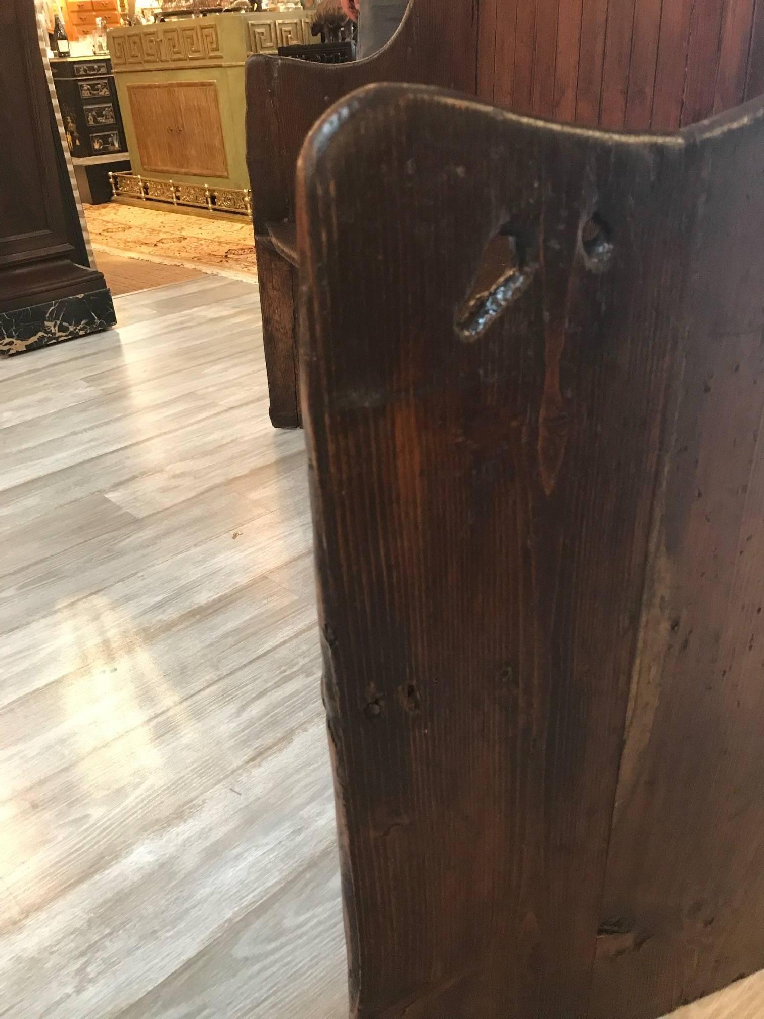 English 19th Century Pine Settle Bench