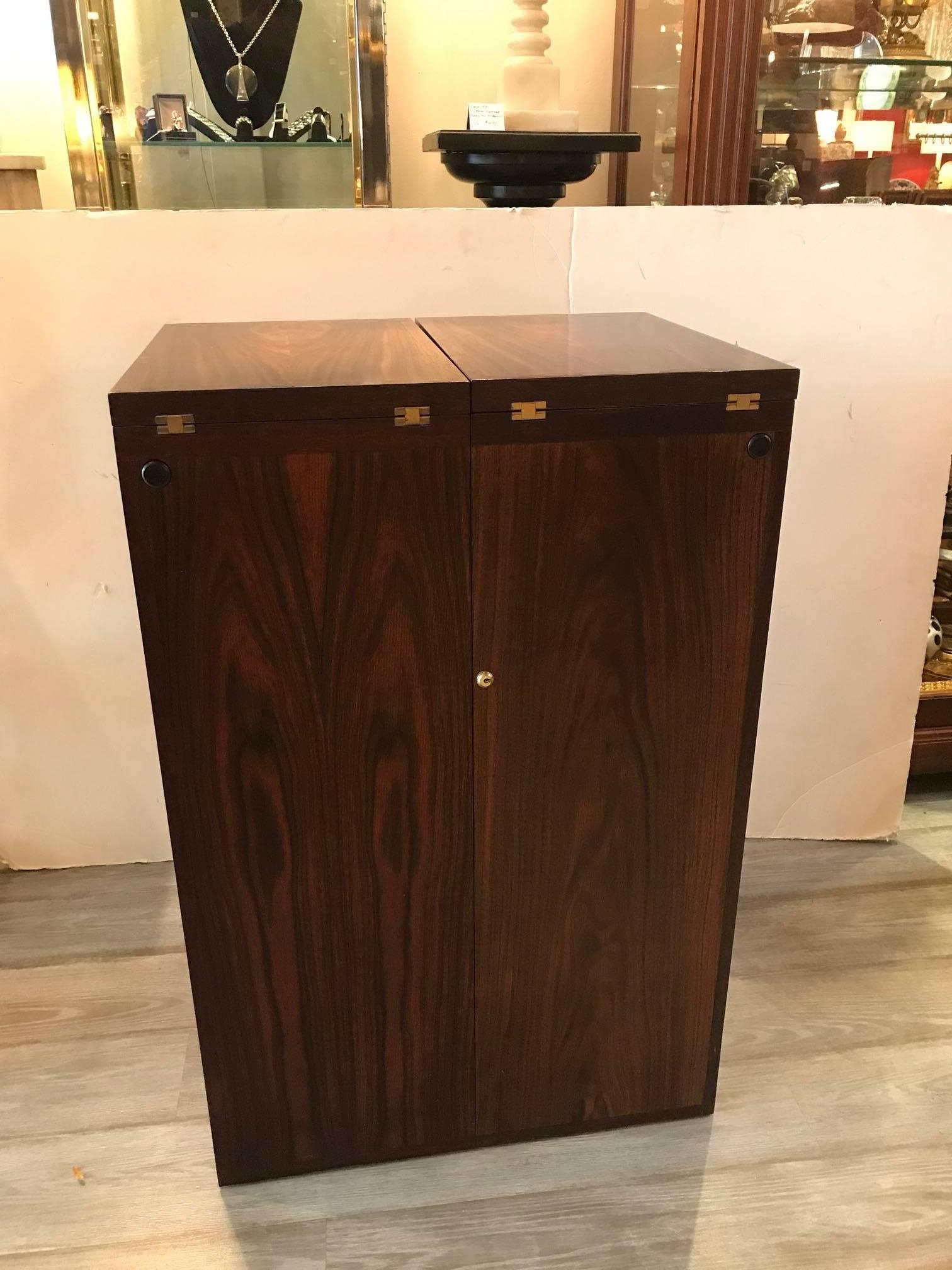 Danish Modern Rosewood Bar by Dyrlund In Excellent Condition In Lambertville, NJ