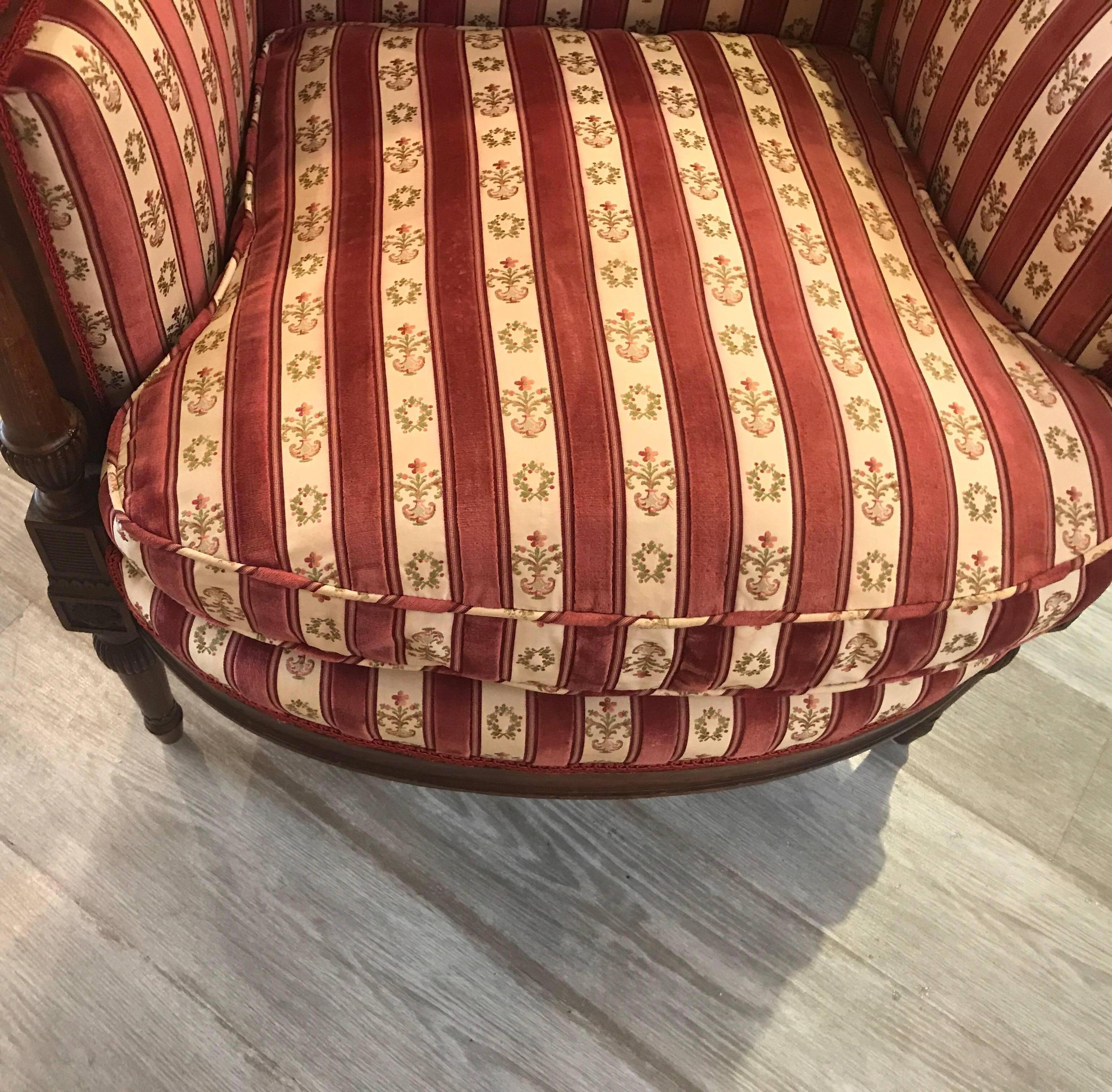 20th Century Carved Walnut Louis XVI Style Chair