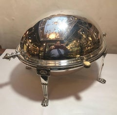 English Silver Plate Revolving Entree Server
