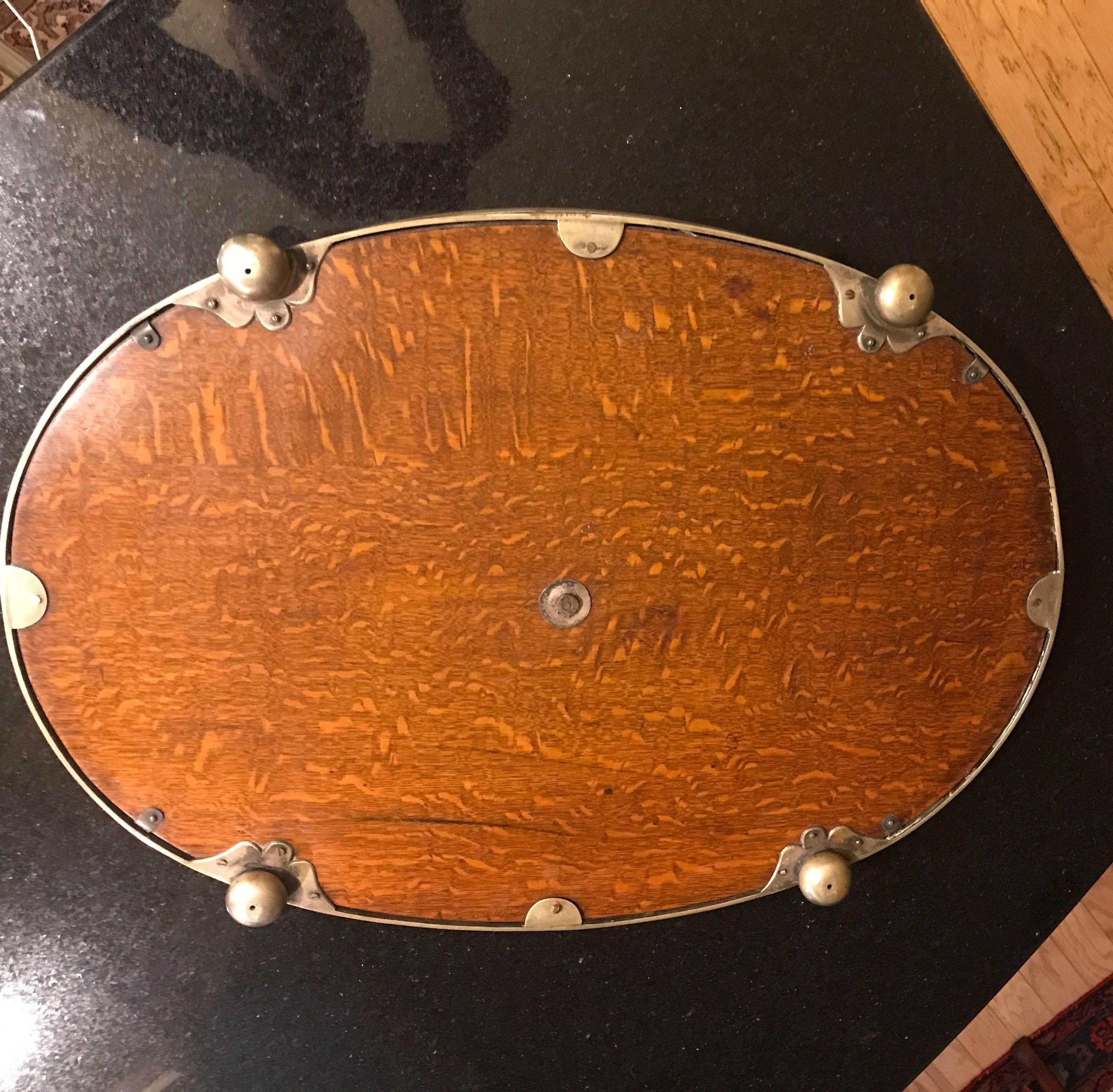 19th Century English Oak and Brass Gallery Tray 5