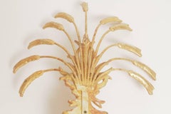 Pair of Italian Neoclassical Gold Leaf Candle Sconces