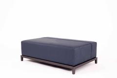 Contemporary Chelsea Ottoman With Timber or Metal Patina Base