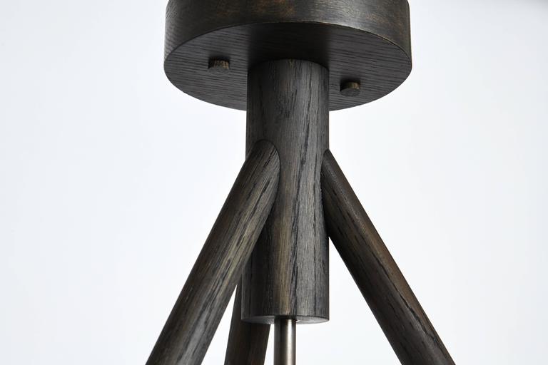 American Workstead Lodge Chandelier Three in Oxidized Ash and Blackened Steel  For Sale