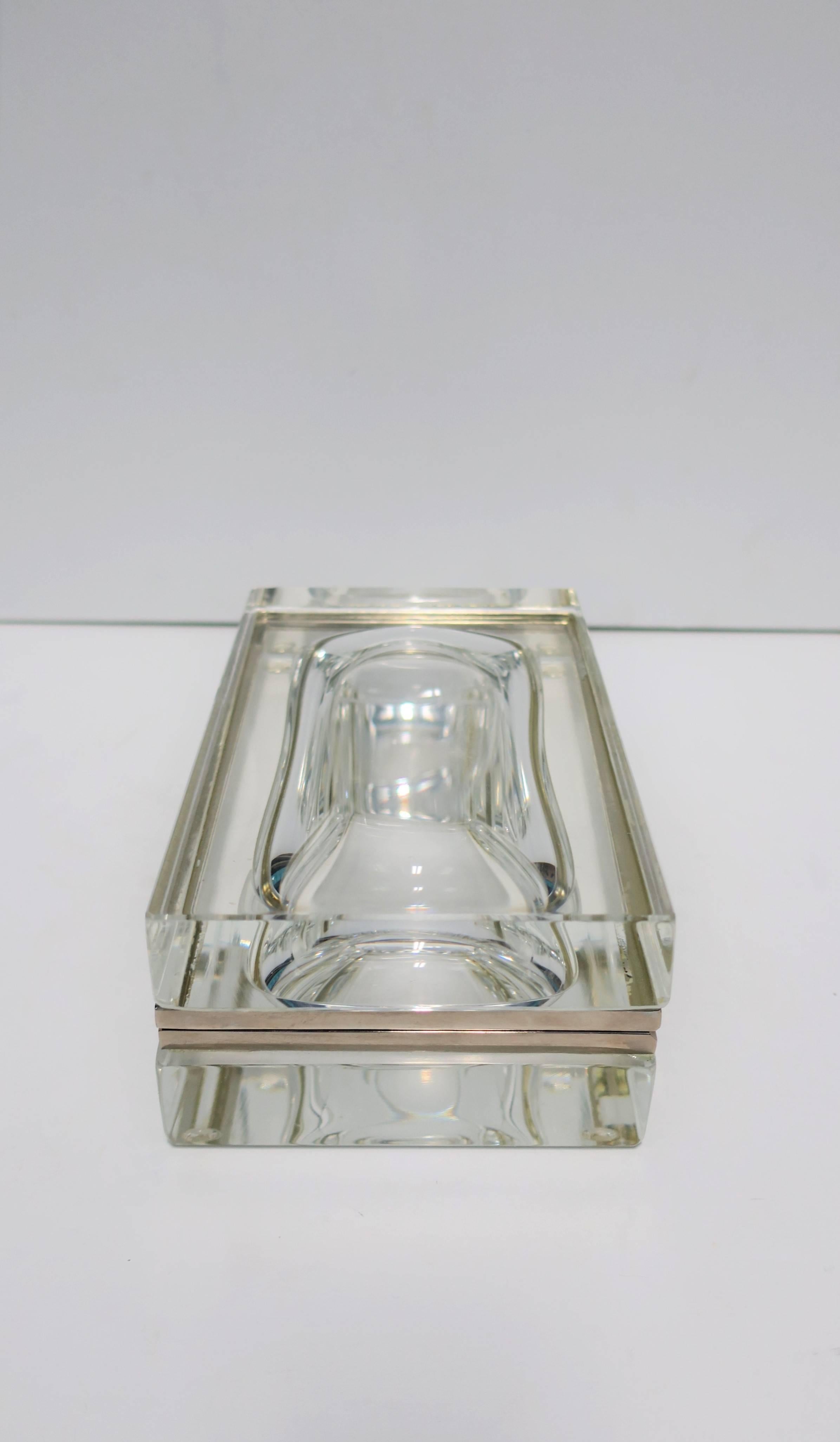 Italian Murano Clear Art Glass Mandruzzato Designer Box 7