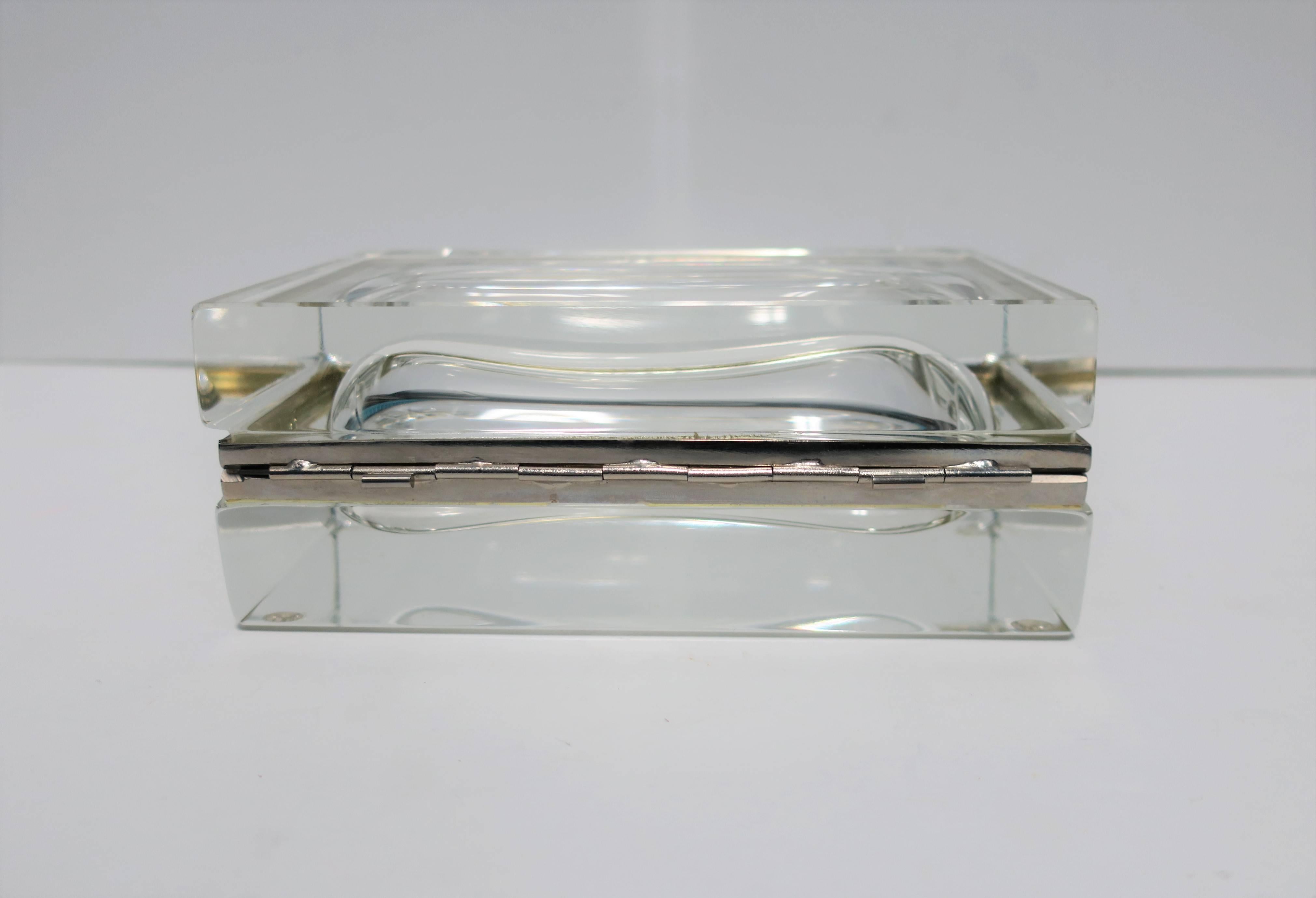 Italian Murano Clear Art Glass Mandruzzato Designer Box 9