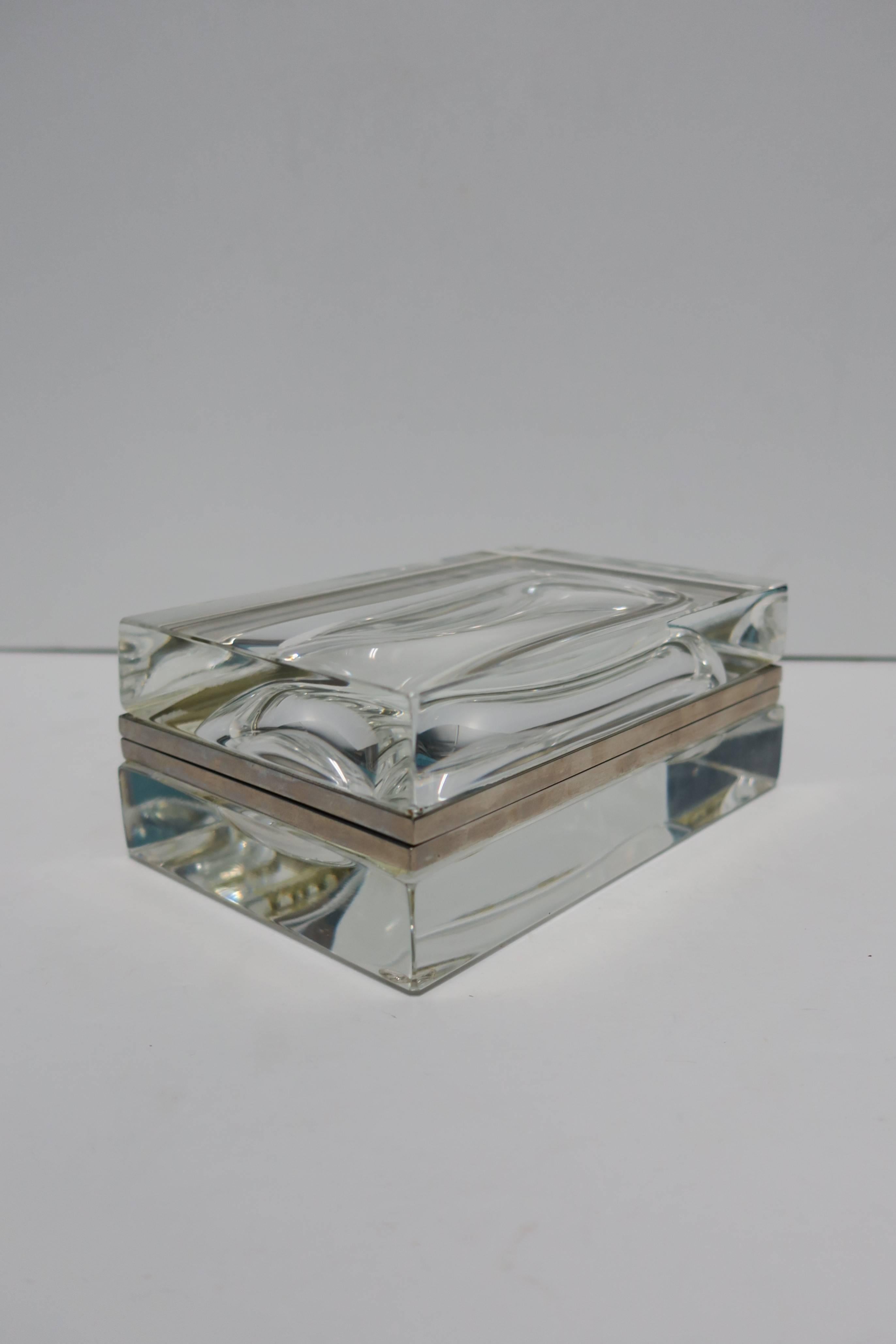 Italian Murano Clear Art Glass Mandruzzato Designer Box 2