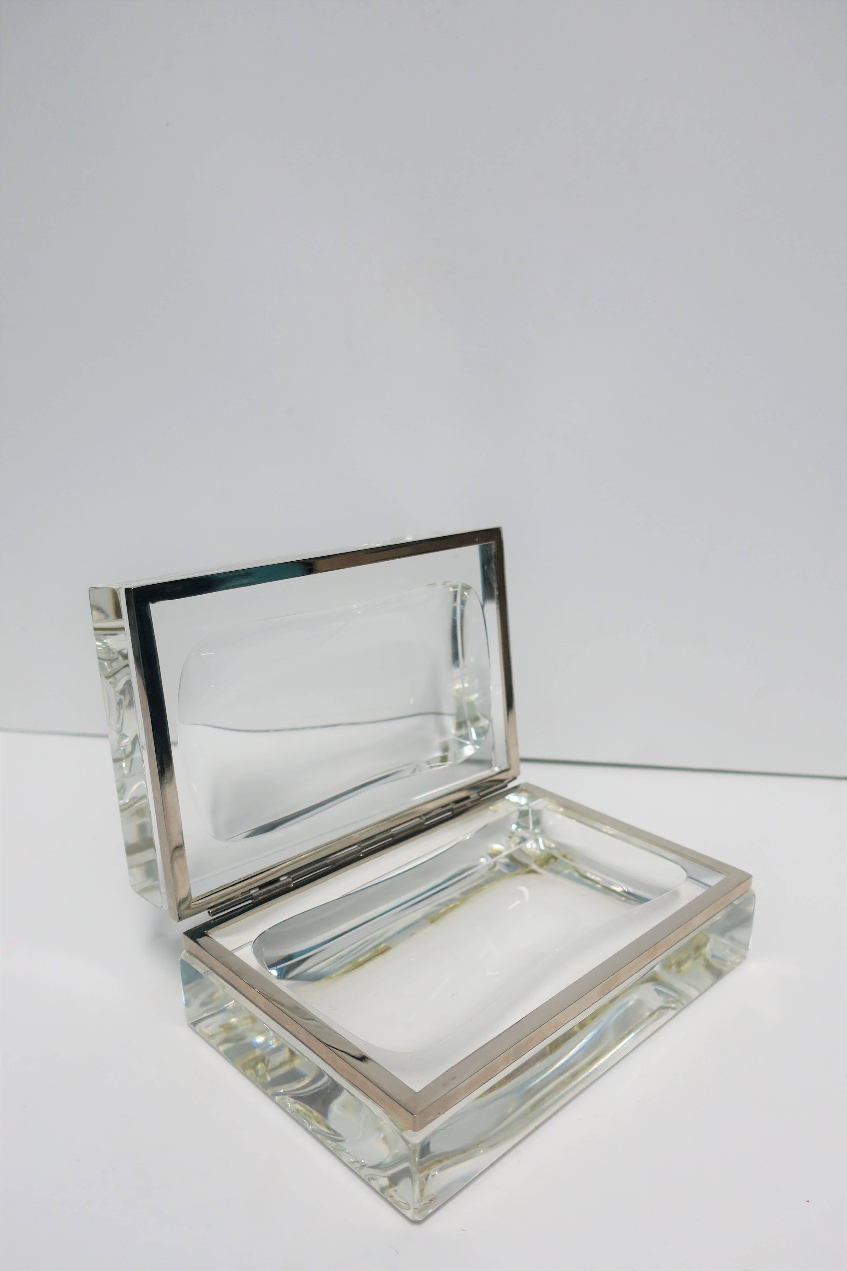 Italian Murano Clear Art Glass Mandruzzato Designer Box 3