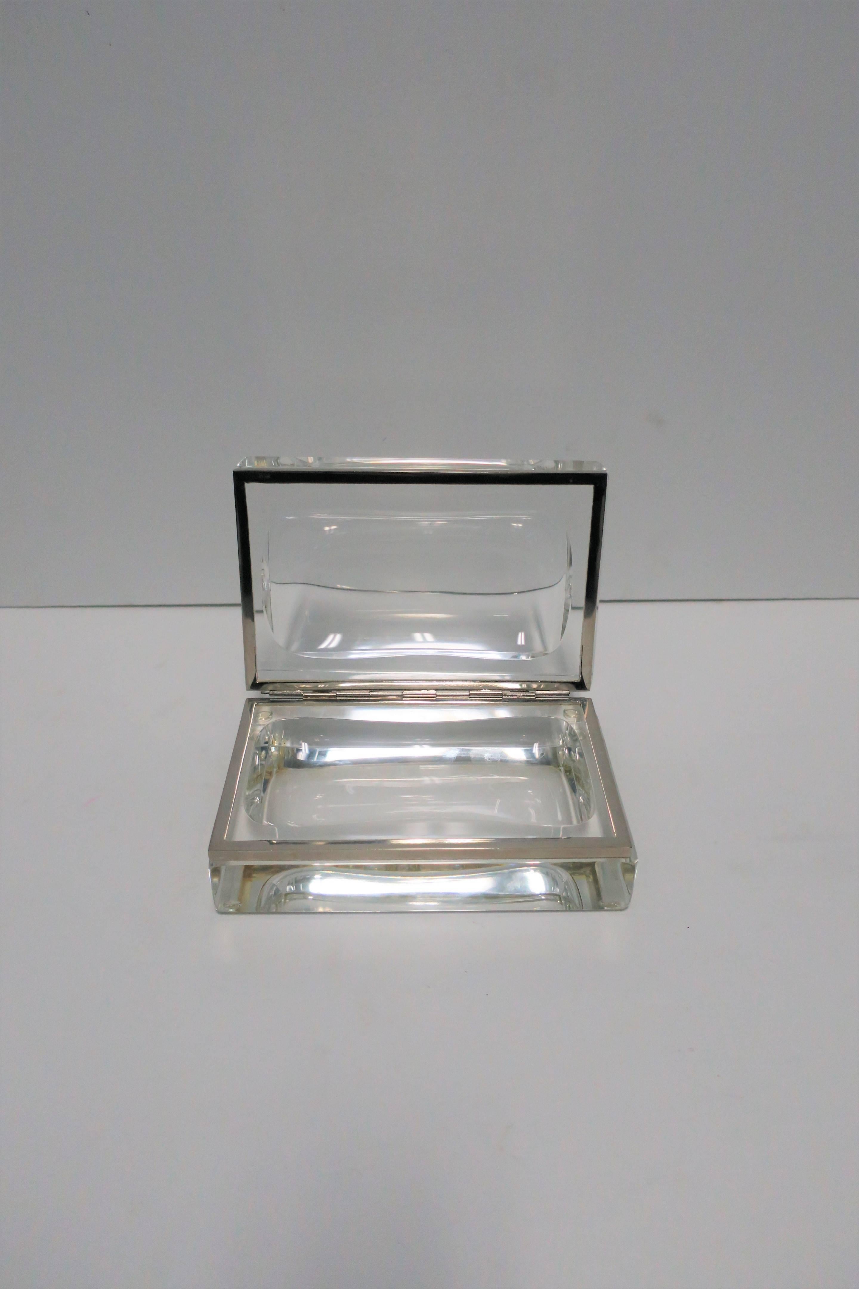 Contemporary Italian Murano Clear Art Glass Mandruzzato Designer Box