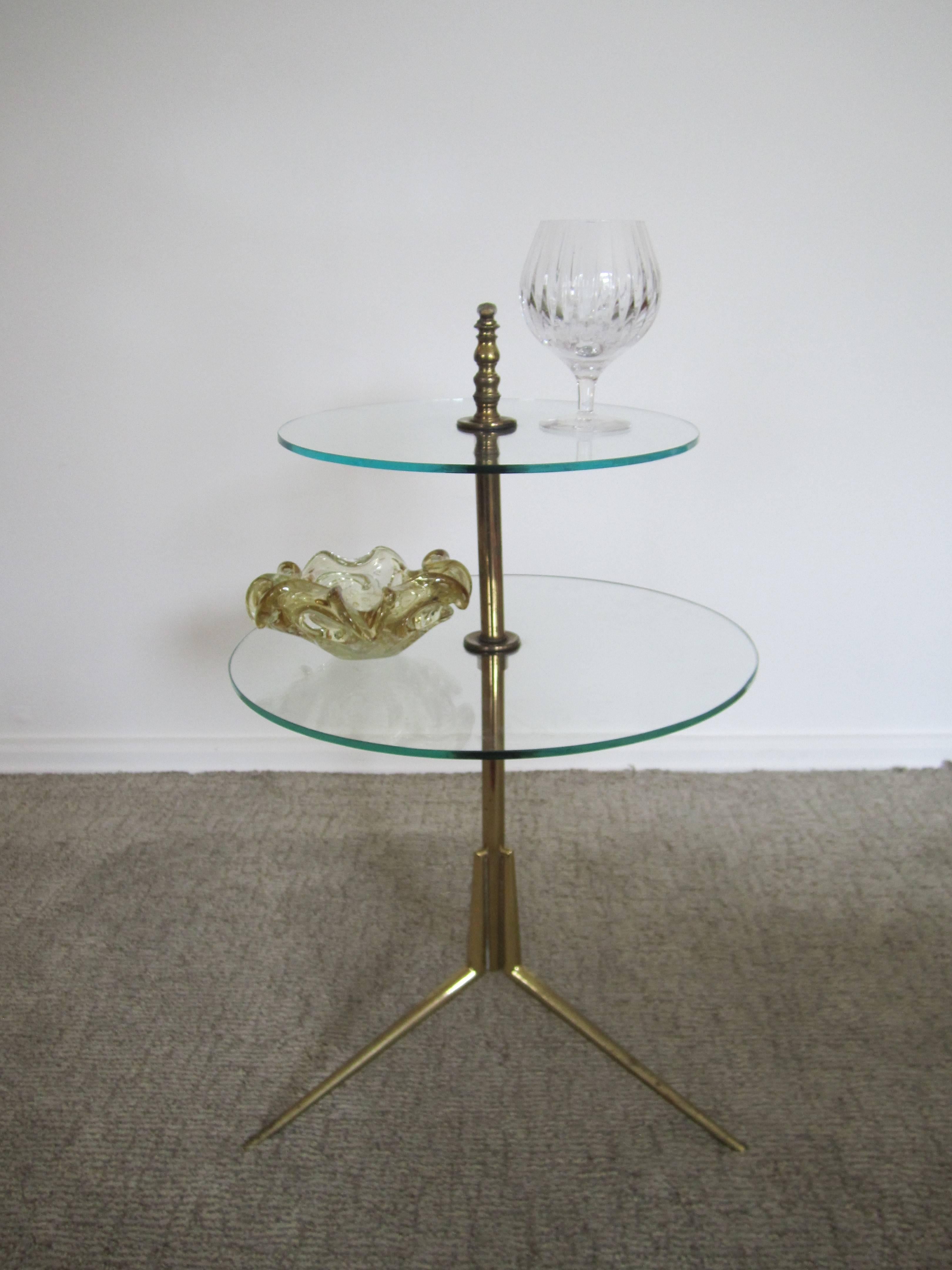 Vintage Modern Brass and Glass Side Table after Gio Ponti, Italy 3