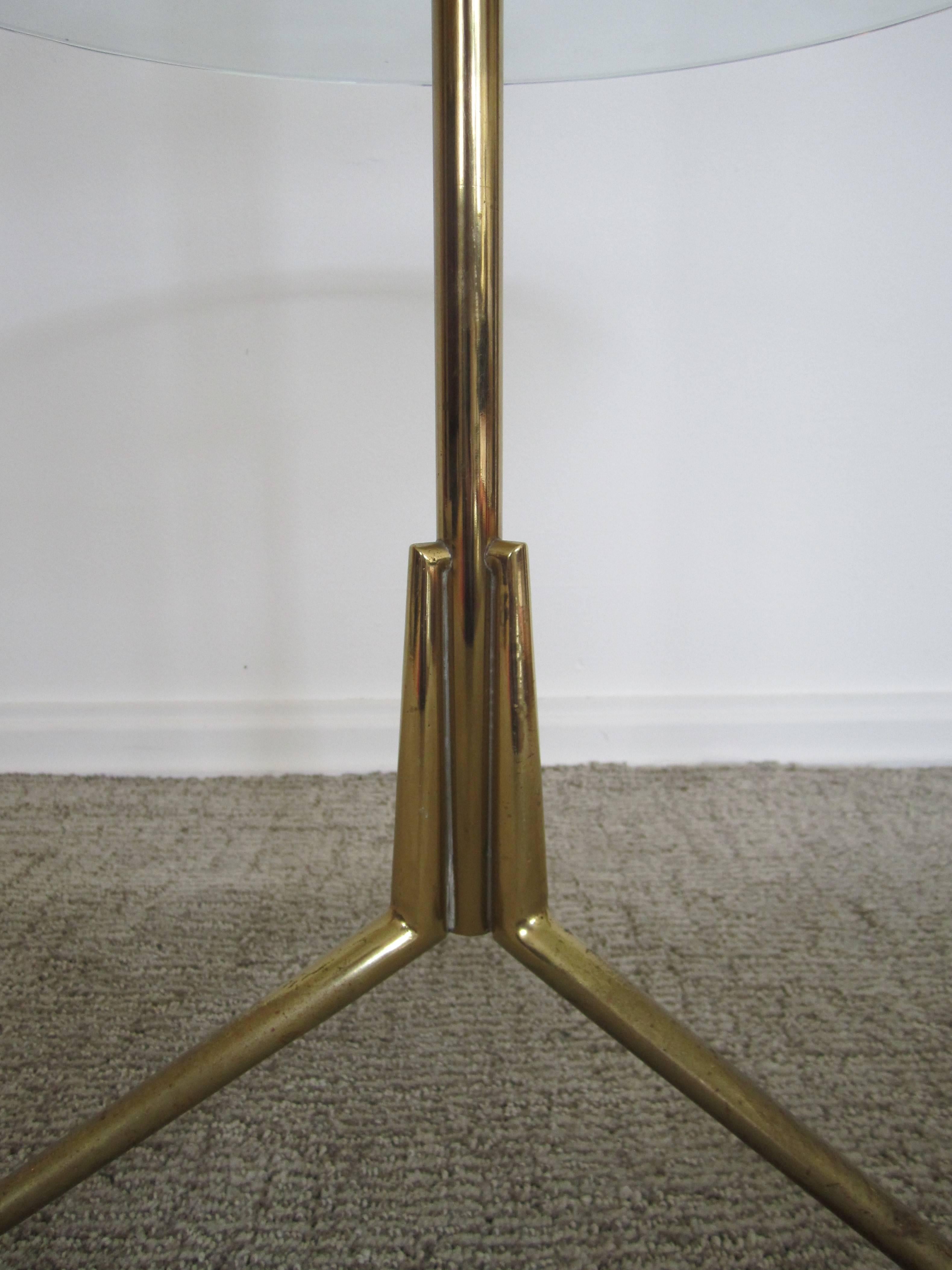Vintage Modern Brass and Glass Side Table after Gio Ponti, Italy 5