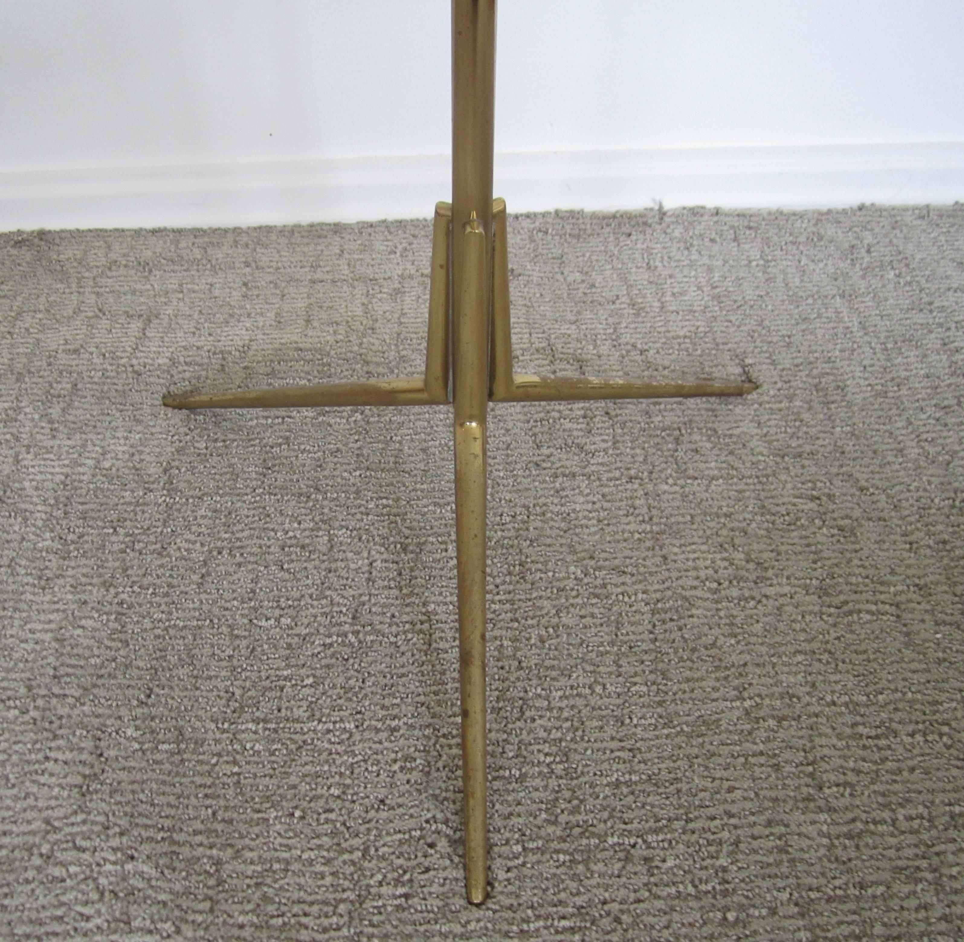 Vintage Modern Brass and Glass Side Table after Gio Ponti, Italy 4