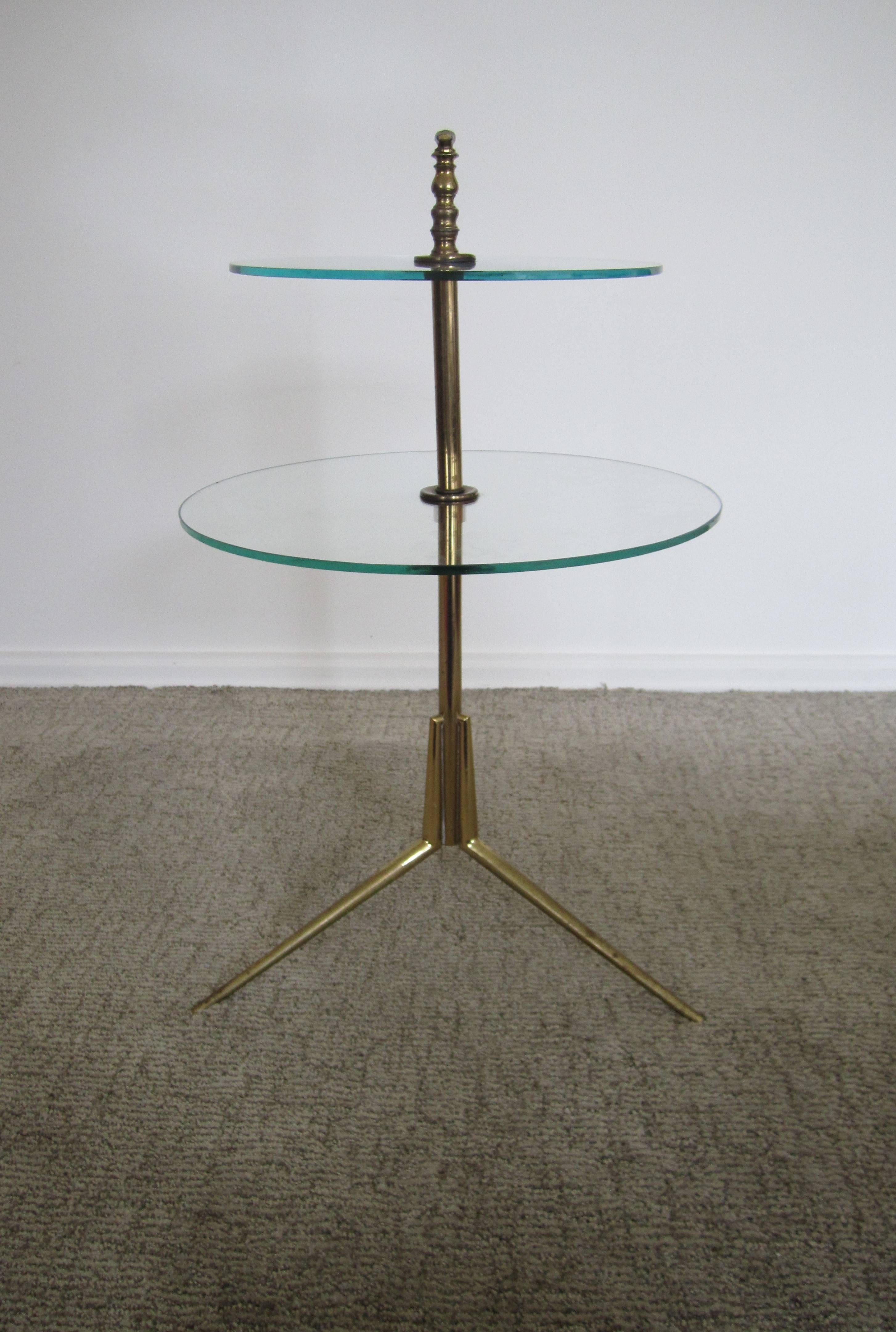Vintage Modern Brass and Glass Side Table after Gio Ponti, Italy 2