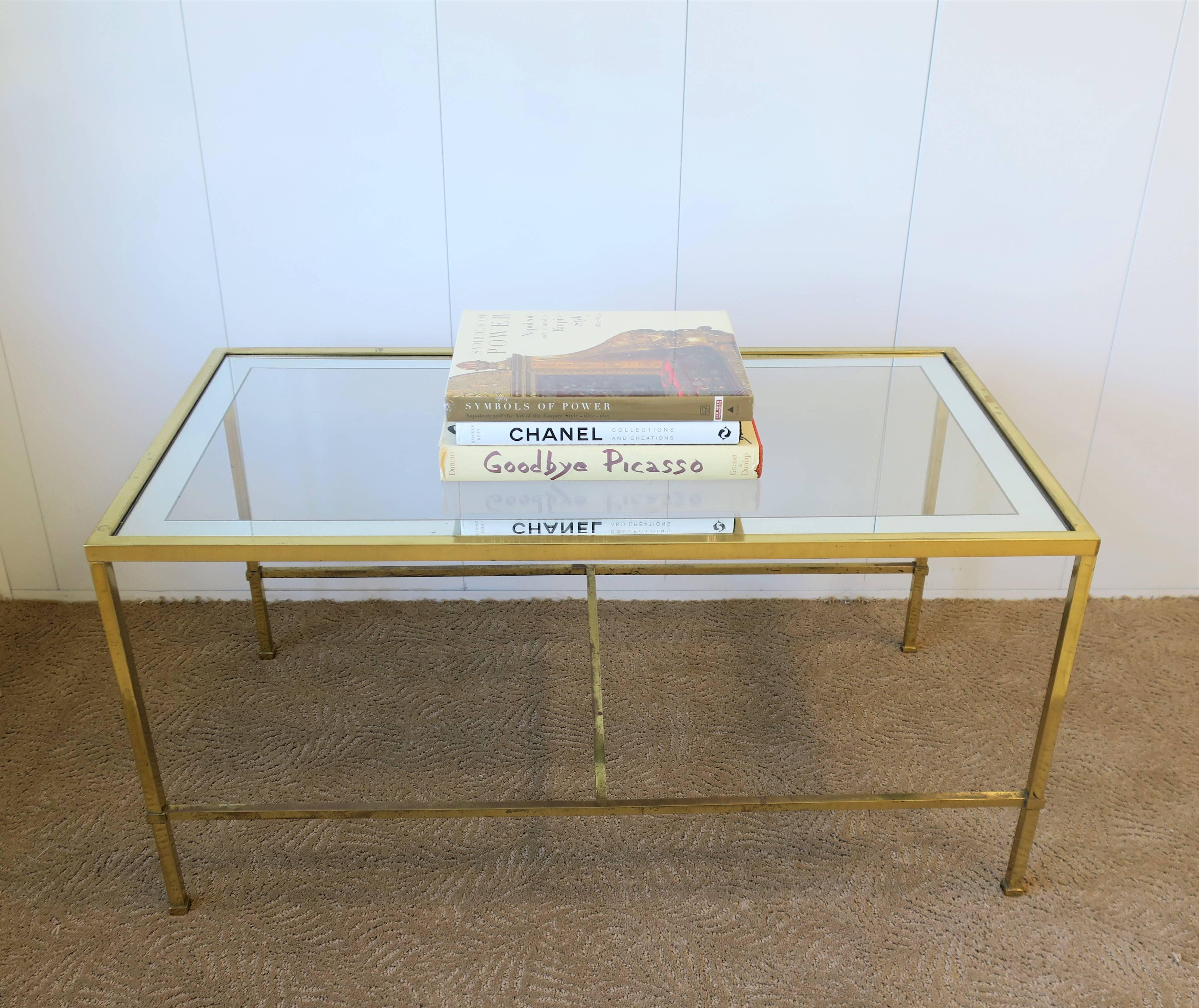 Modern Brass and Glass Cocktail or Coffee Table after Harvey Probber In Good Condition In New York, NY