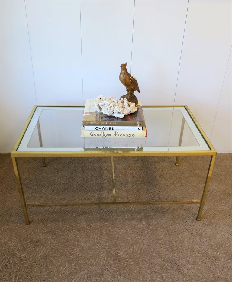 Modern Brass and Glass Cocktail or Coffee Table after Harvey Probber For Sale at 1stDibs